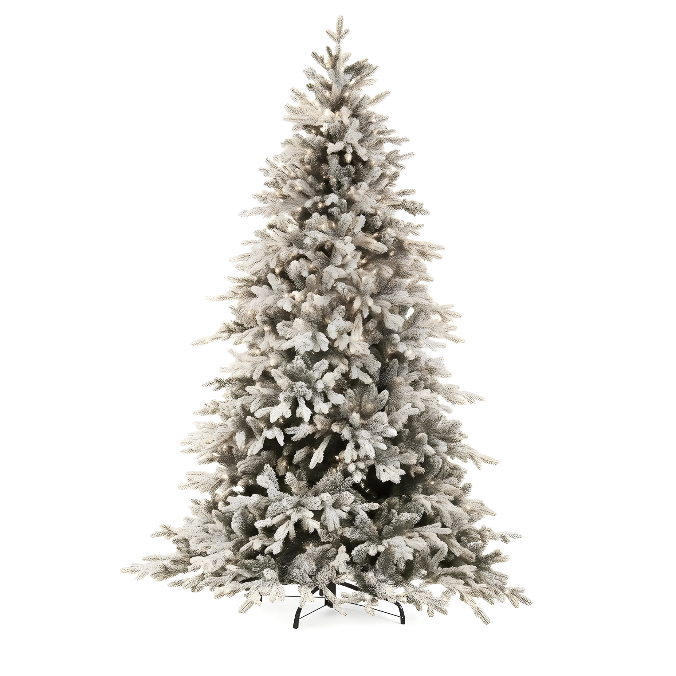 Albero di Natale innevato "Cristalgem" con Led e bacchetta magica in PE Effetto Real Touch + PVC + Flock