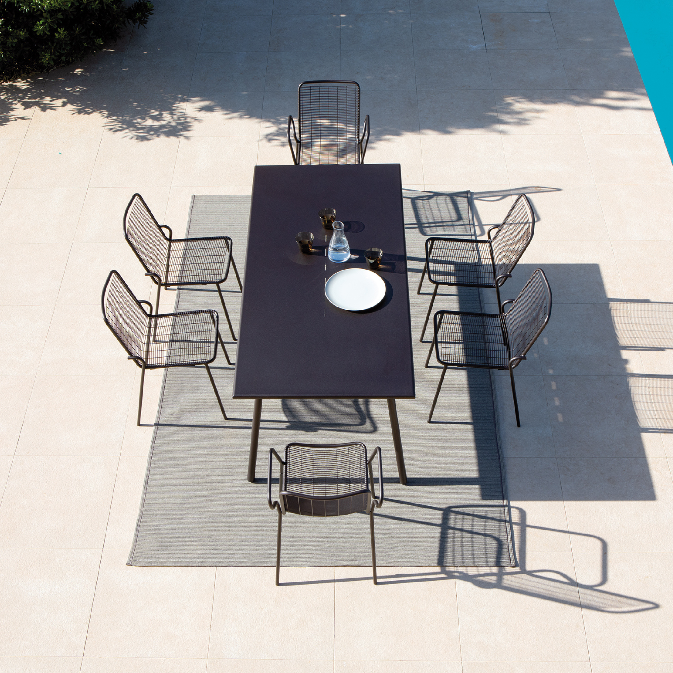 Silla apilable de metal revestido de polvo sillón de jardín "Roma" 54x60 cm 84h