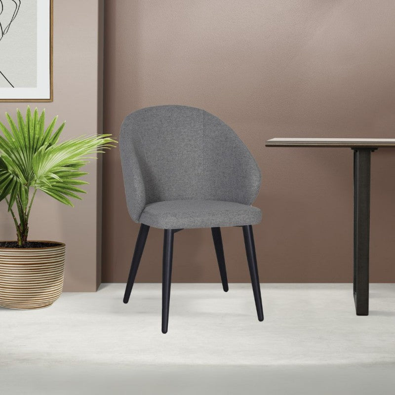 Set di sedie da pranzo "Patya" imbottite in tessuto con gambe in metallo nere cm 56x61 82h