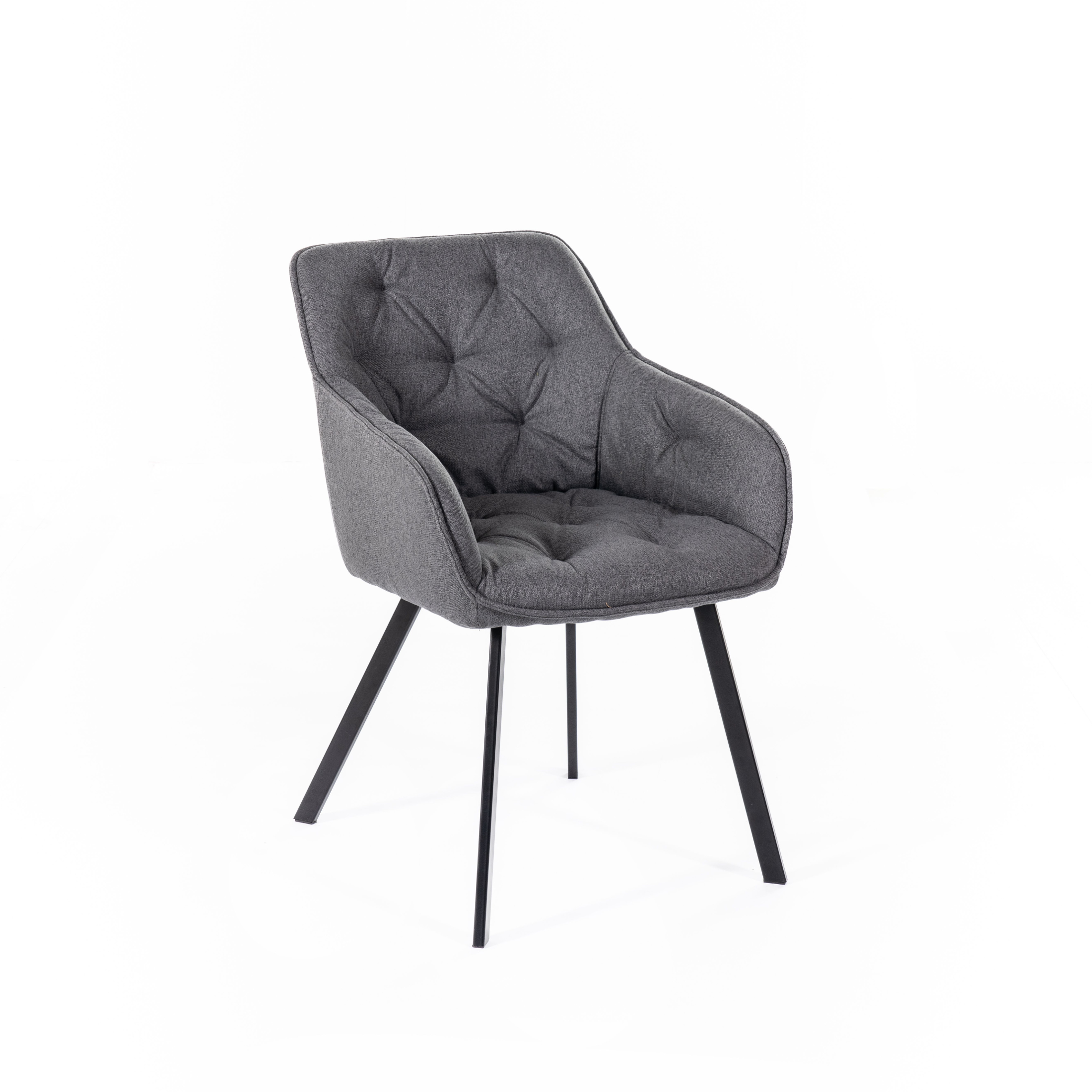 Set di sedie imbottite "Dalia" da soggiorno in tessuto gambe in metallo verniciato cm 55x60 79h