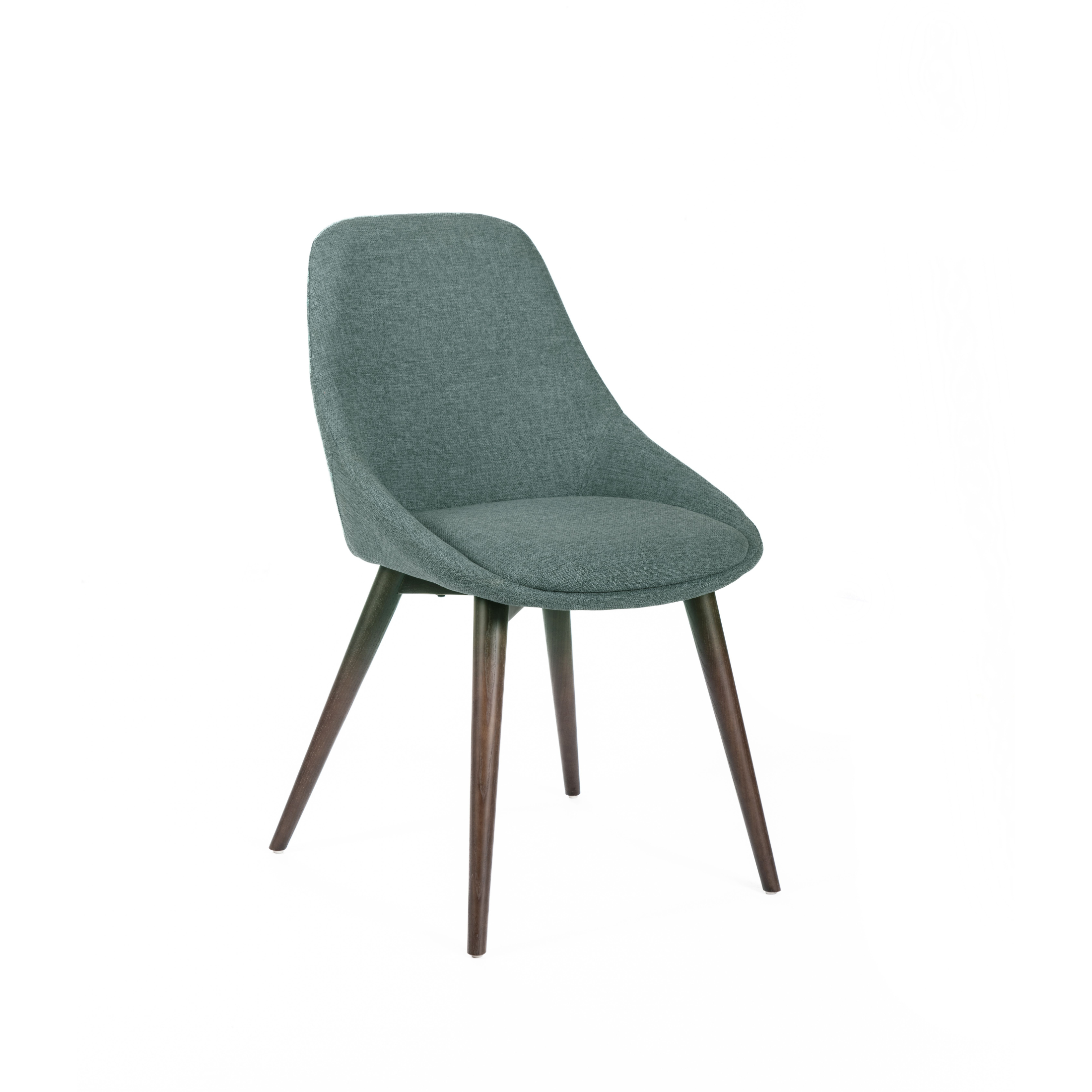 Set di sedie moderne da pranzo in tessuto "Zaira" struttura in legno cm 49x58 85h