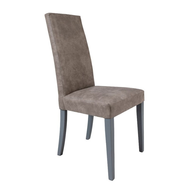 Set di sedie da pranzo "Nancy" imbottite in tessuto con gambe in legno cm 47x47 101h