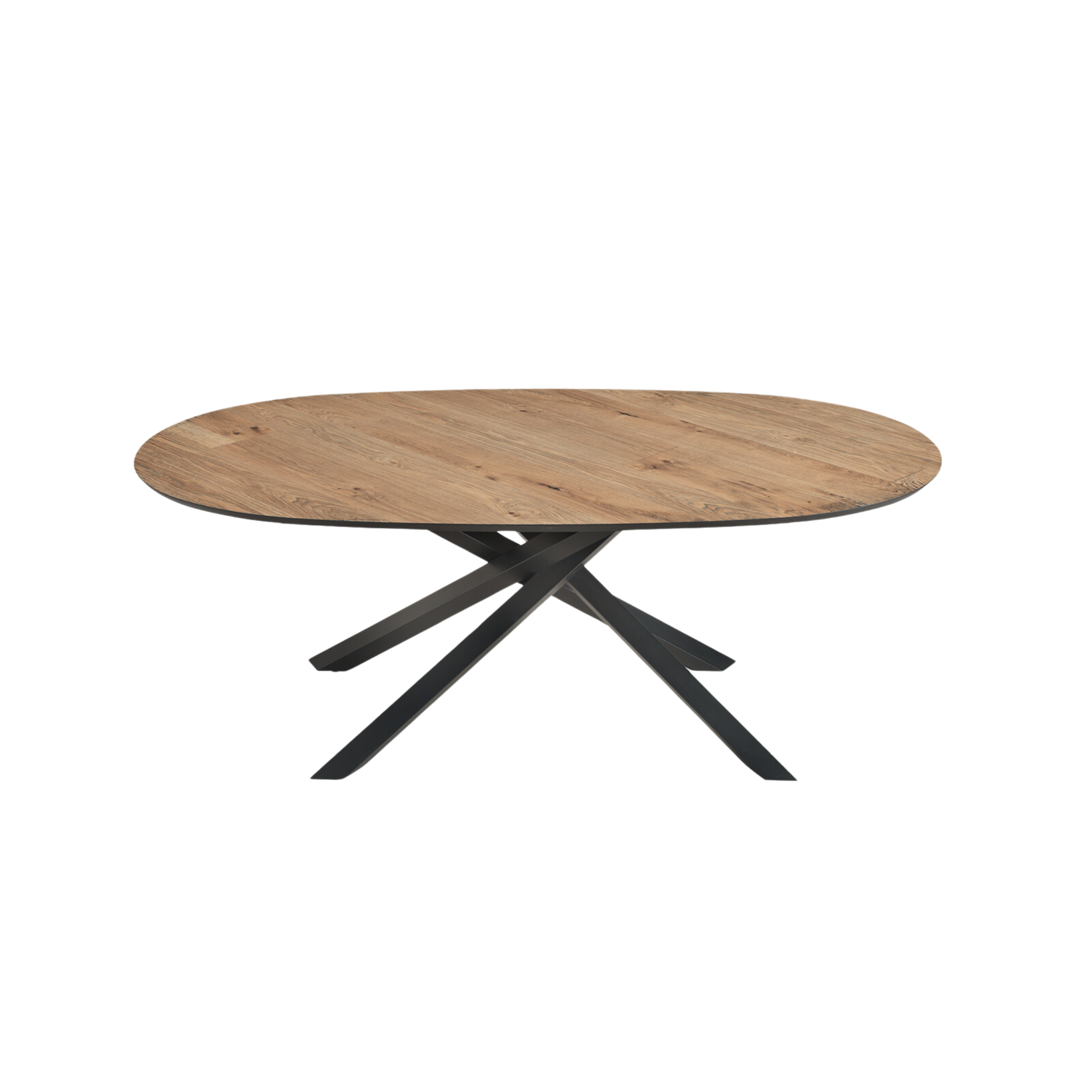 Tavolo fisso moderno da pranzo "Canyon" con base in metallo e piano in rovere cm 210x109 75h