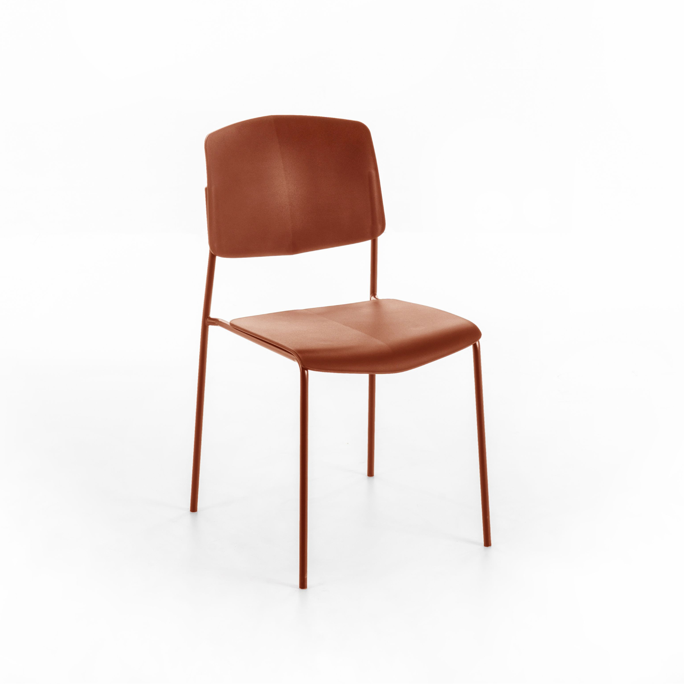 Set di sedie moderne in polipropilene "Giada" impilabili con gambe in metallo verniciato