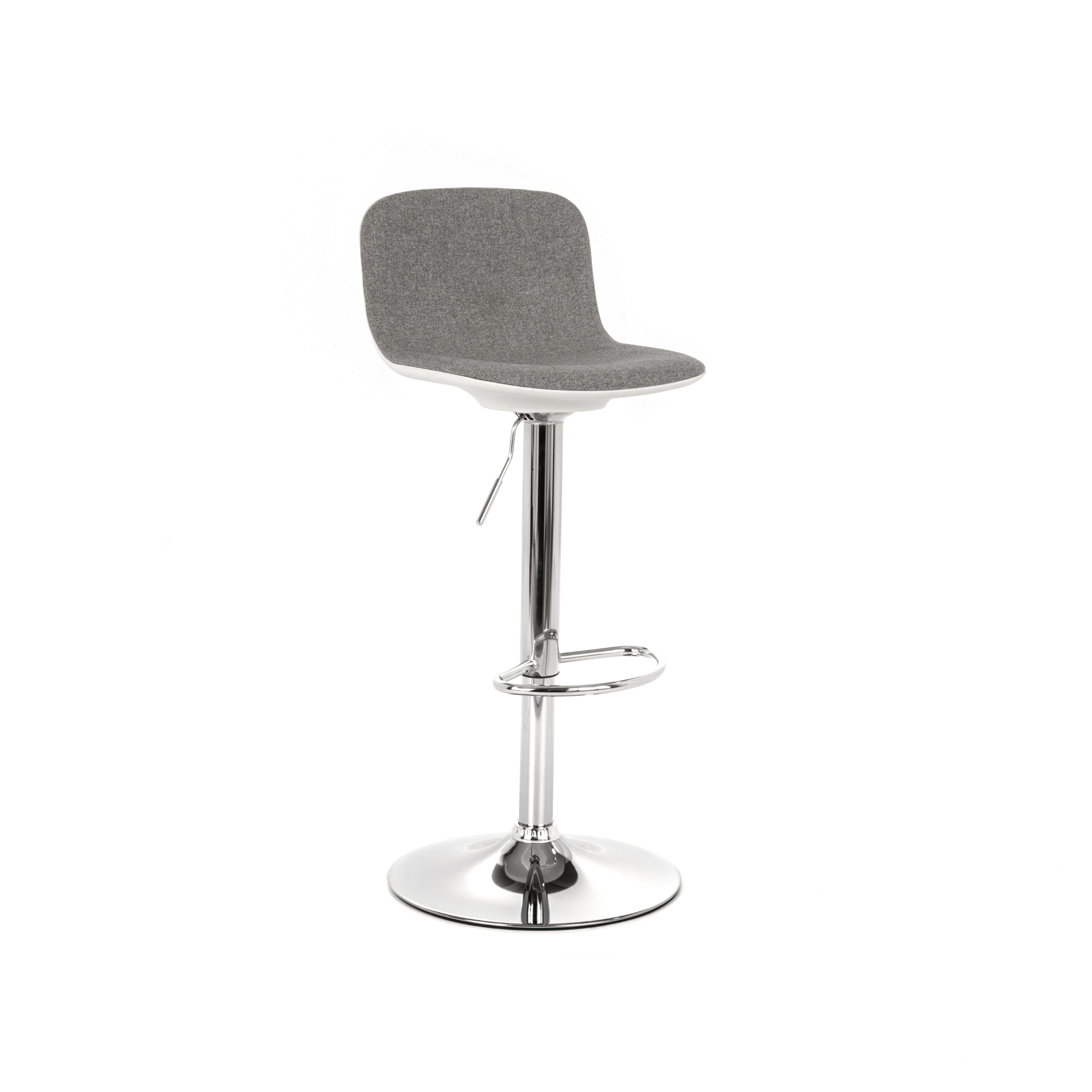 Set di sgabelli alti in tessuto "Spot" con poggiapiedi e alzata a gas cm 36x38,5 88h