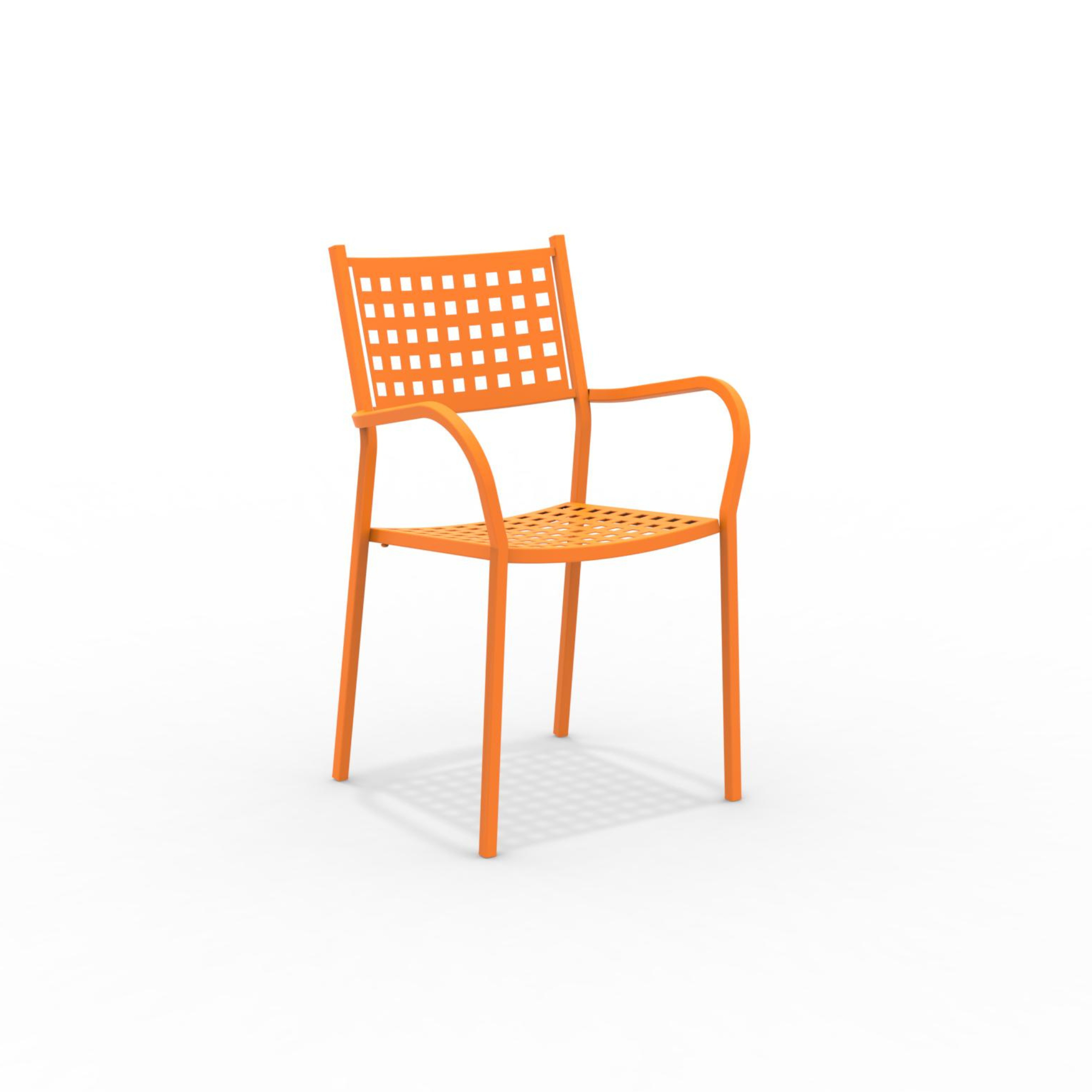 Set di sedie in metallo da giardino "Alice" con braccioli impilabile cm 53x53 85h