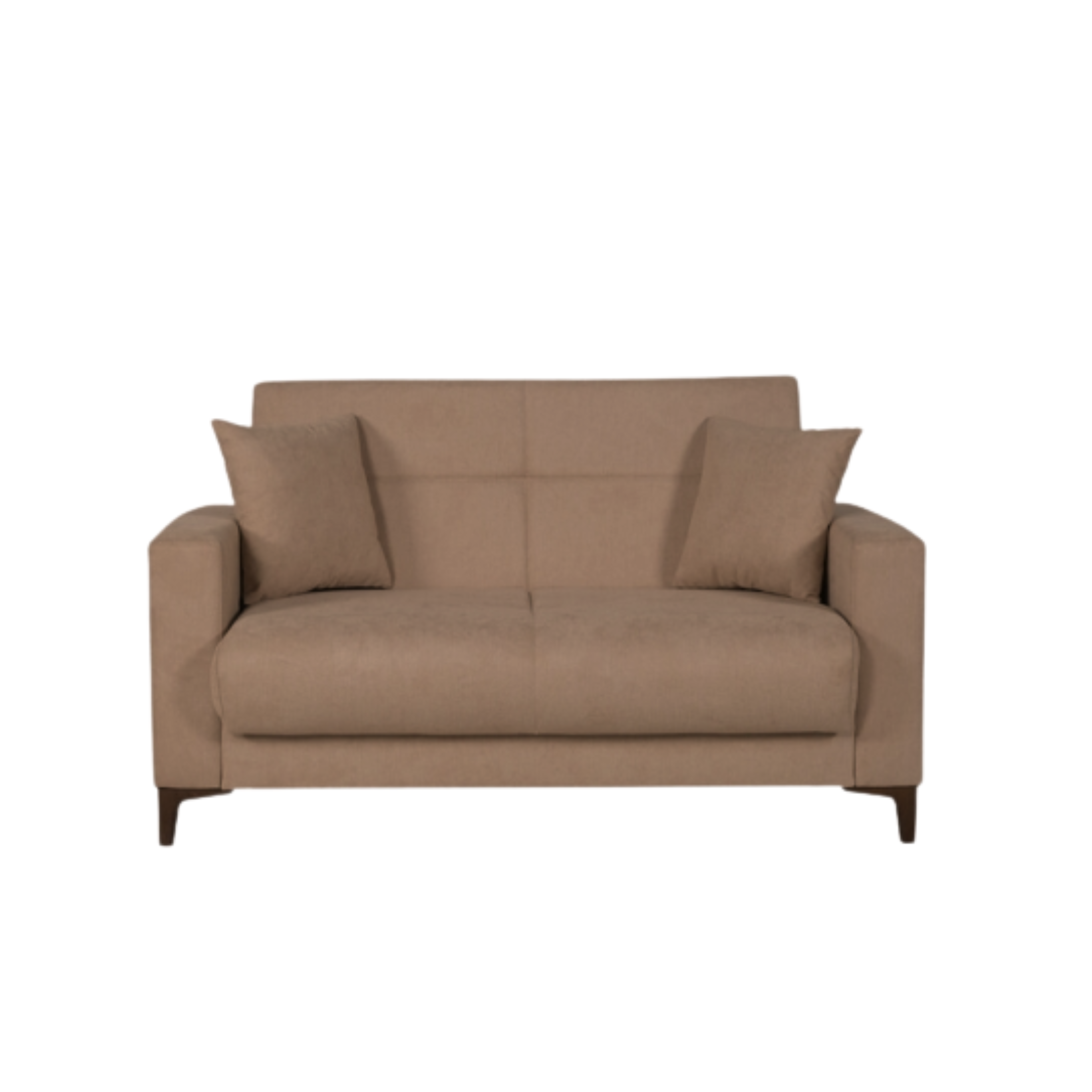 Divano con cassettone contenitore "Bravo Bacos" in tessuto con due cuscini