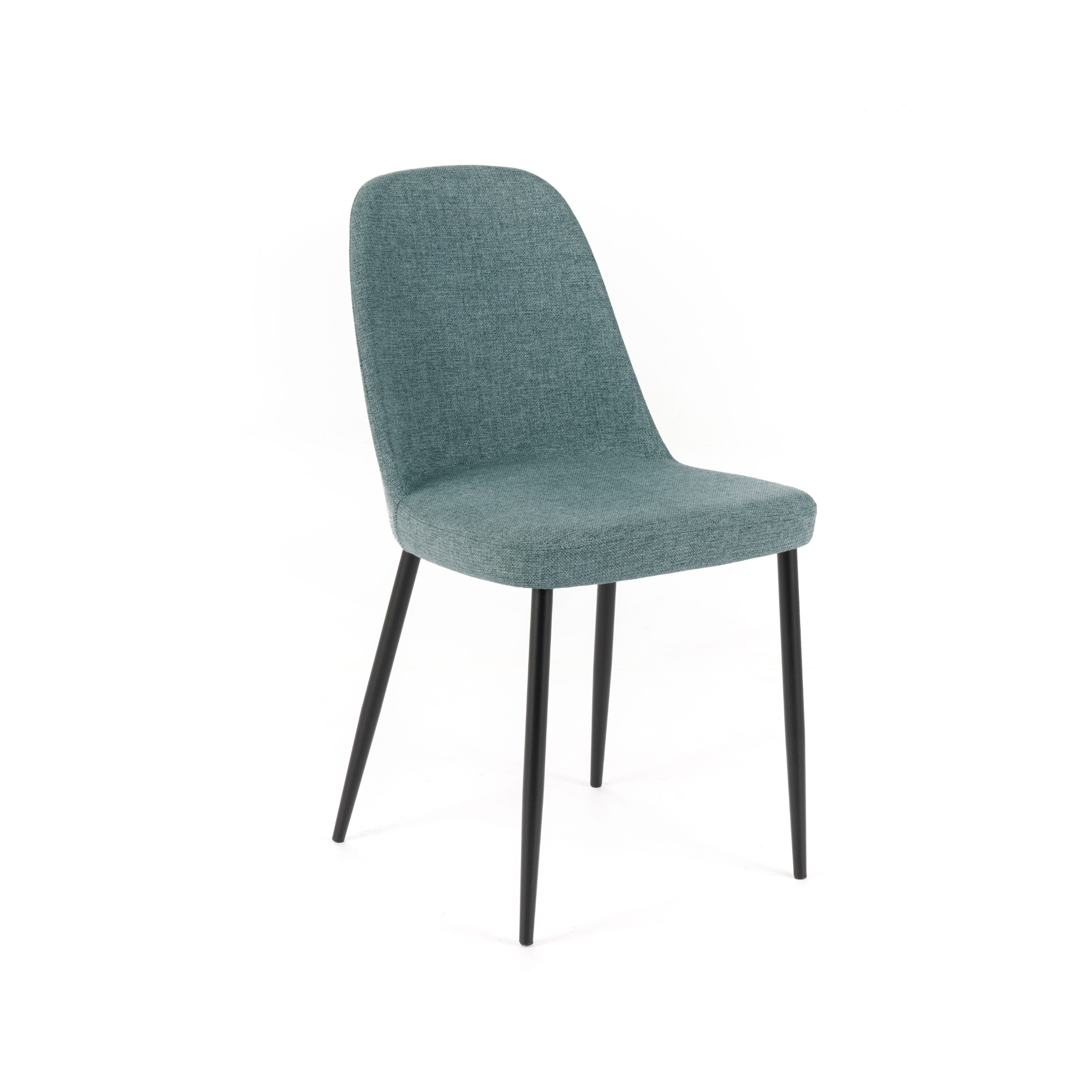 Set di sedie moderne in tessuto "Giglio" con gambe in metallo verniciato cm 46x55 85h