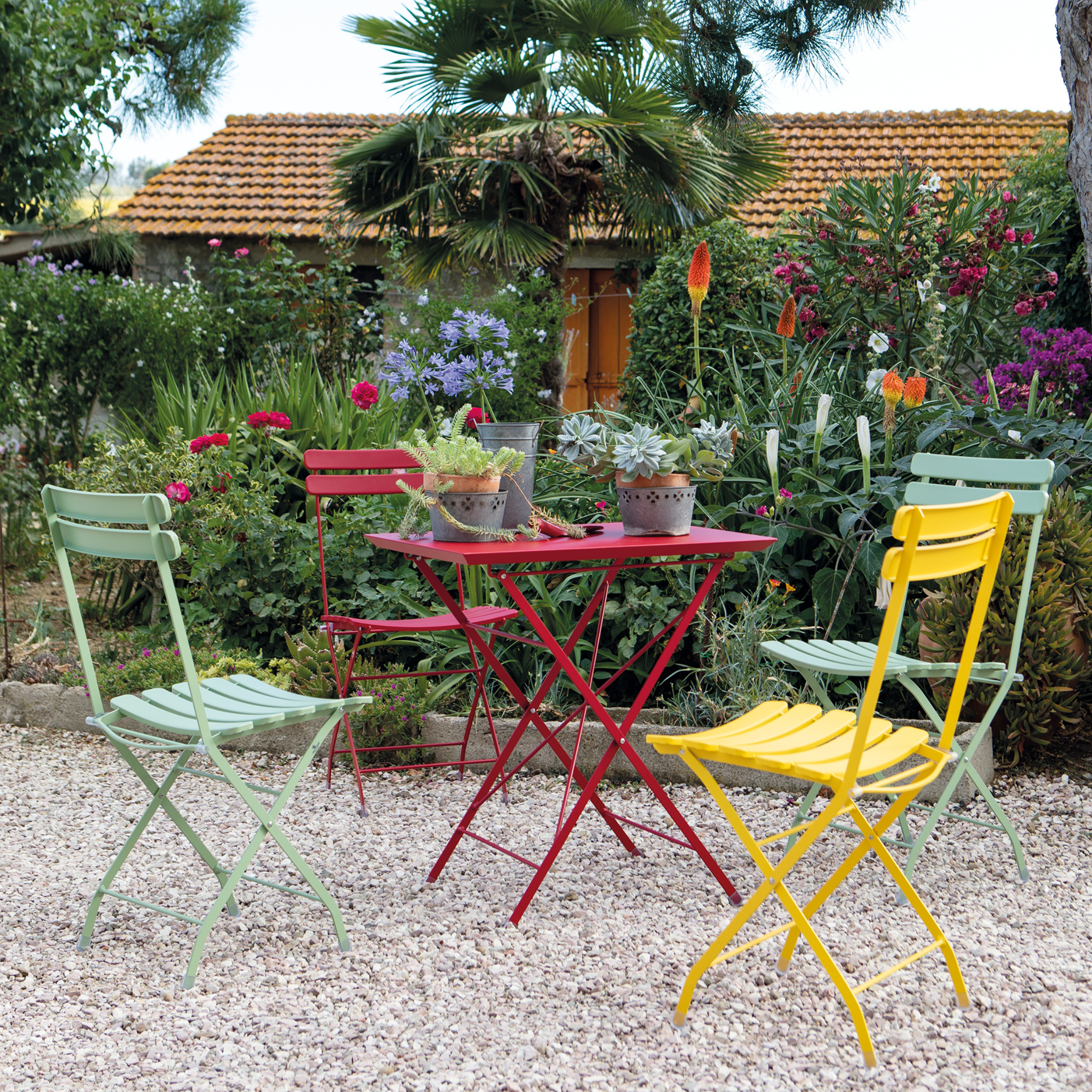 Silla de jardín plegable de metal "Step" 42x49 cm 84h