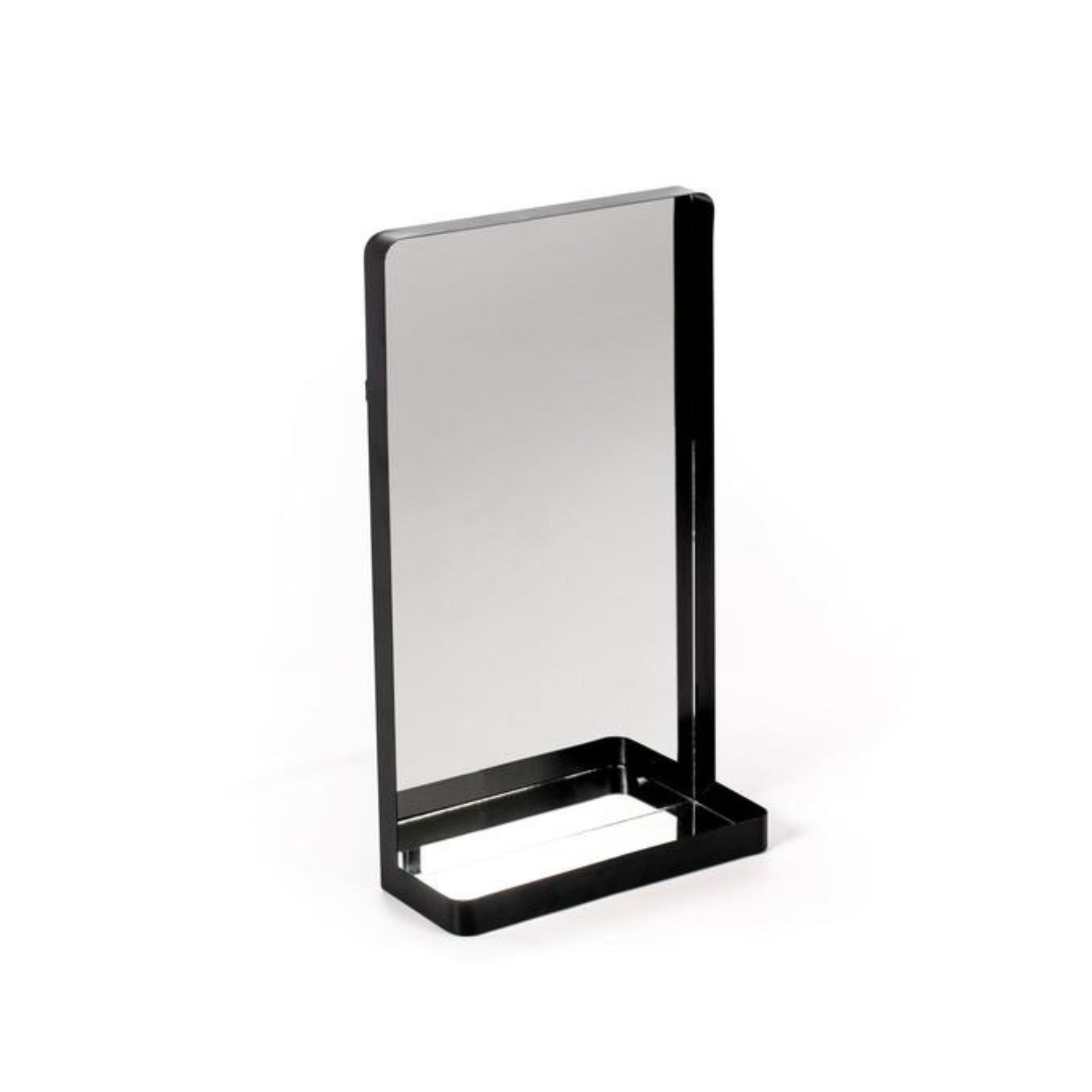 Specchio da parete rettangolare "Recife" cornice in metallo nero cm 40x15 70h
