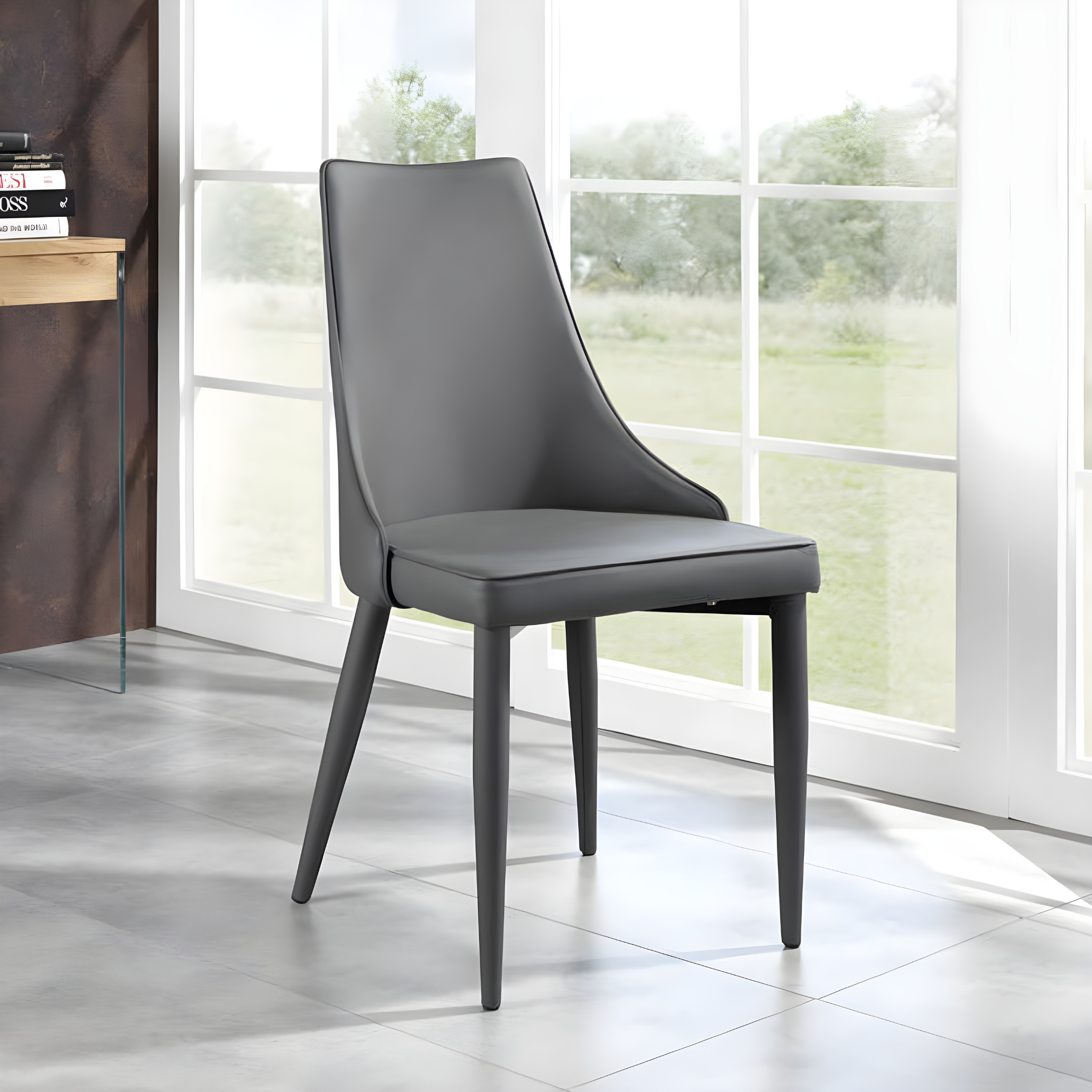 Silla acolchada símil piel "Myriam" sillón moderno 46x46 cm 91h