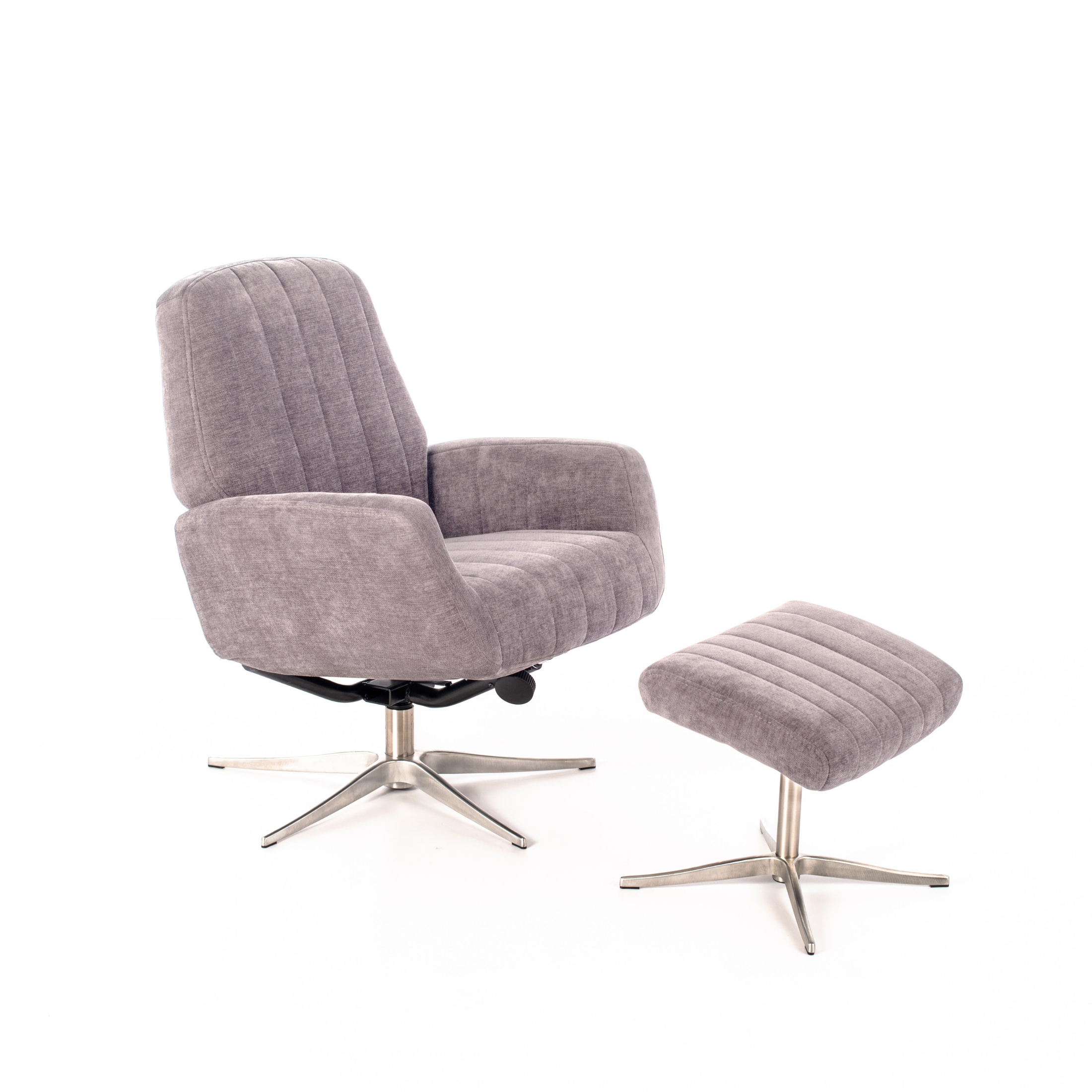 Fauteuil relaxant inclinable en velours "Alba" base chromée 70x60 cm 88h