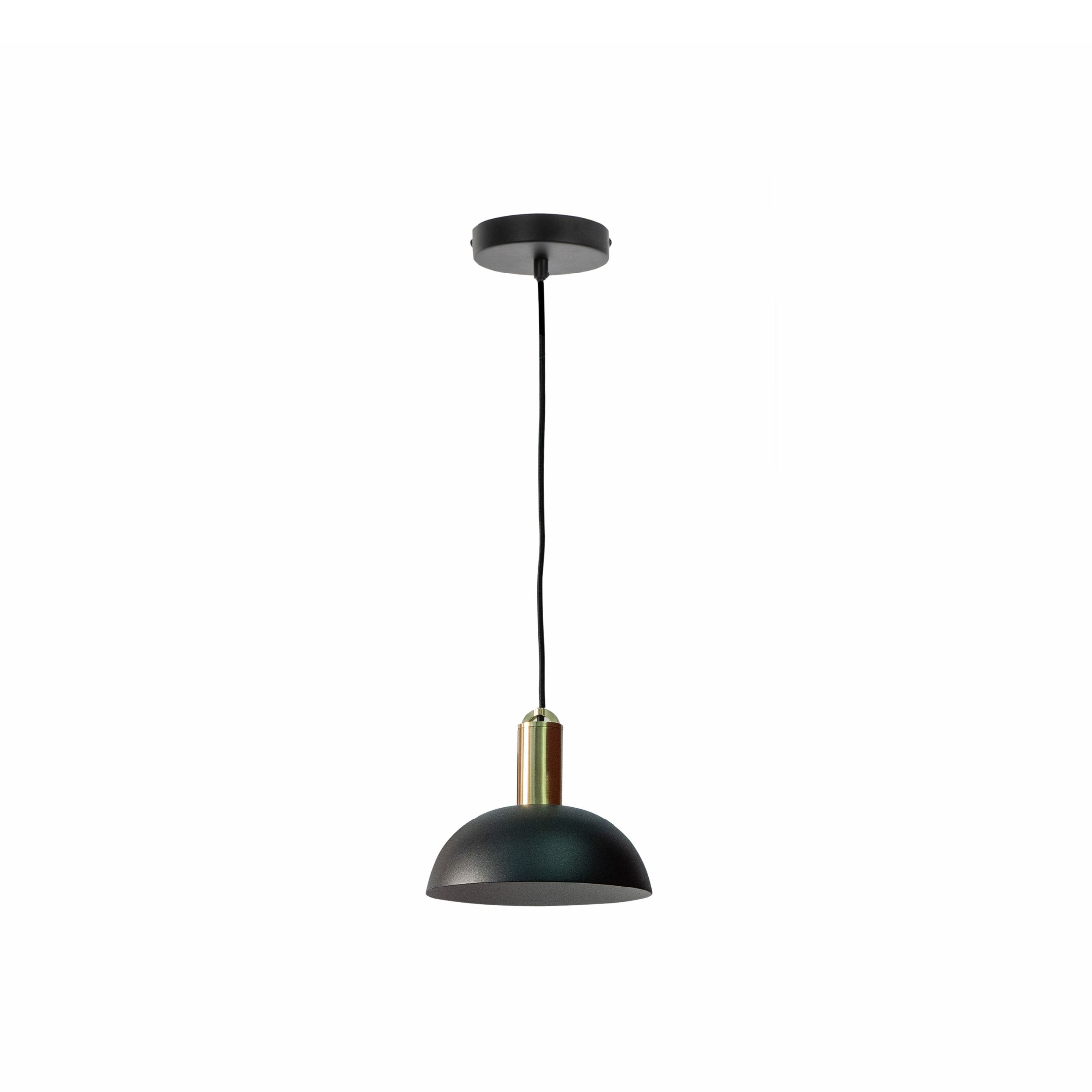 Suspension ronde en laiton noir mat Stones "Spica" 20x20 cm 150h