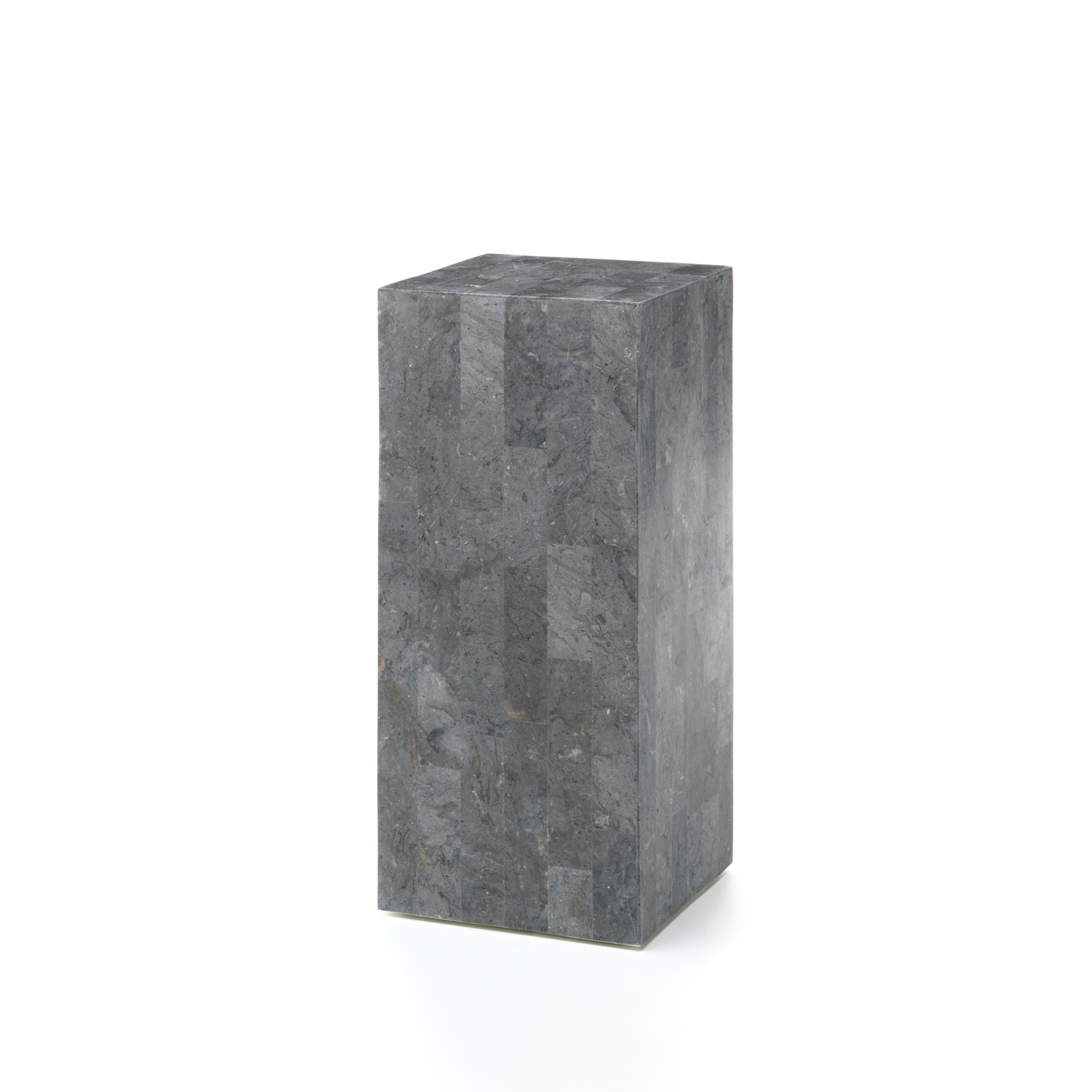 Table haute colonne en pierre fossile "Inay" 35x35 cm 80h