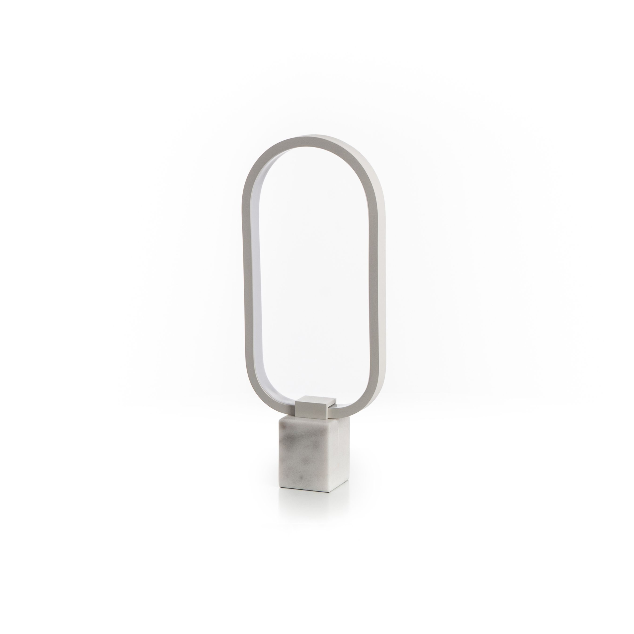 Lampada LED in metallo con base in marmo "Ciak" da terra e tavolo