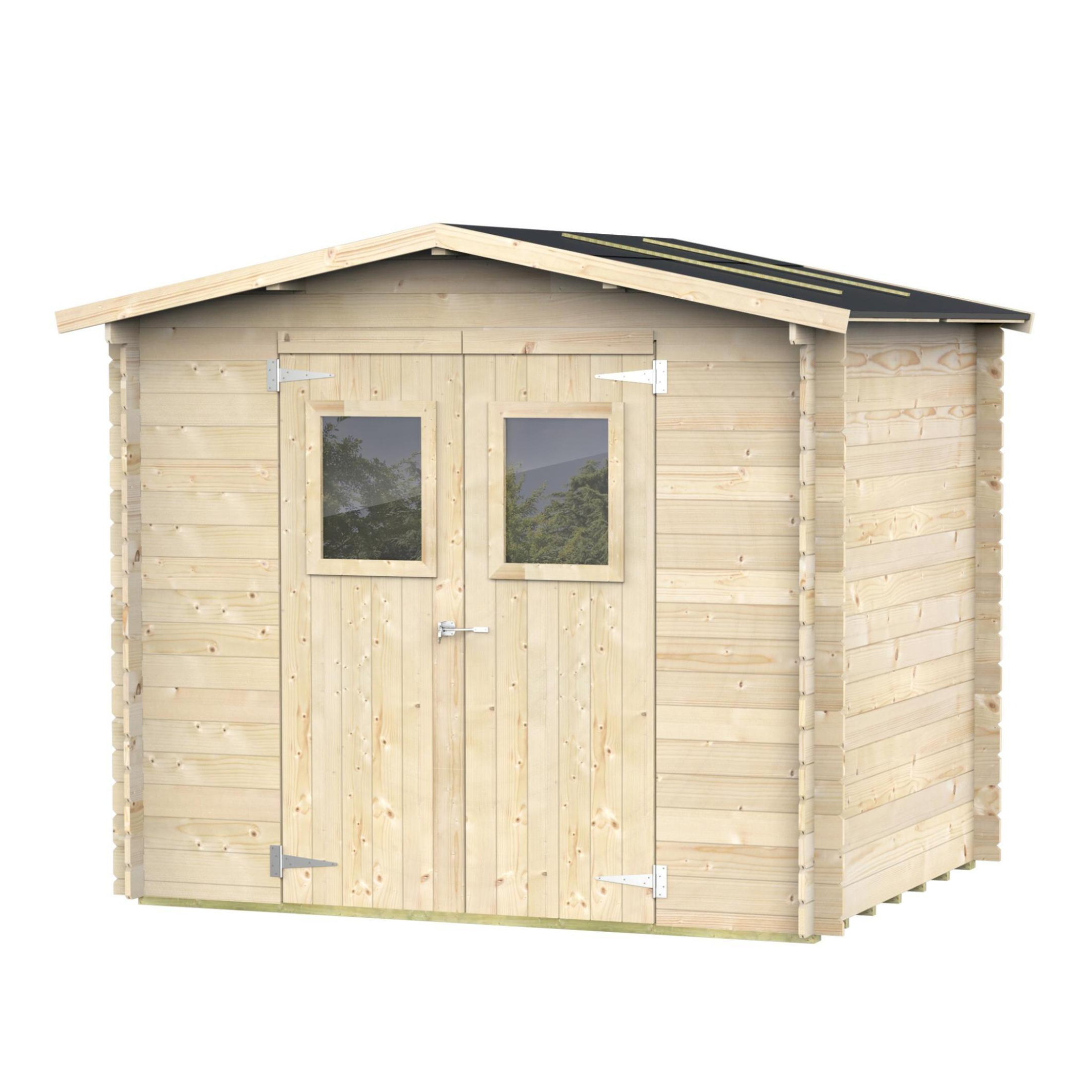 Abri de jardin en bois "Hobby" 248x198 cm 217h porte double vitrage