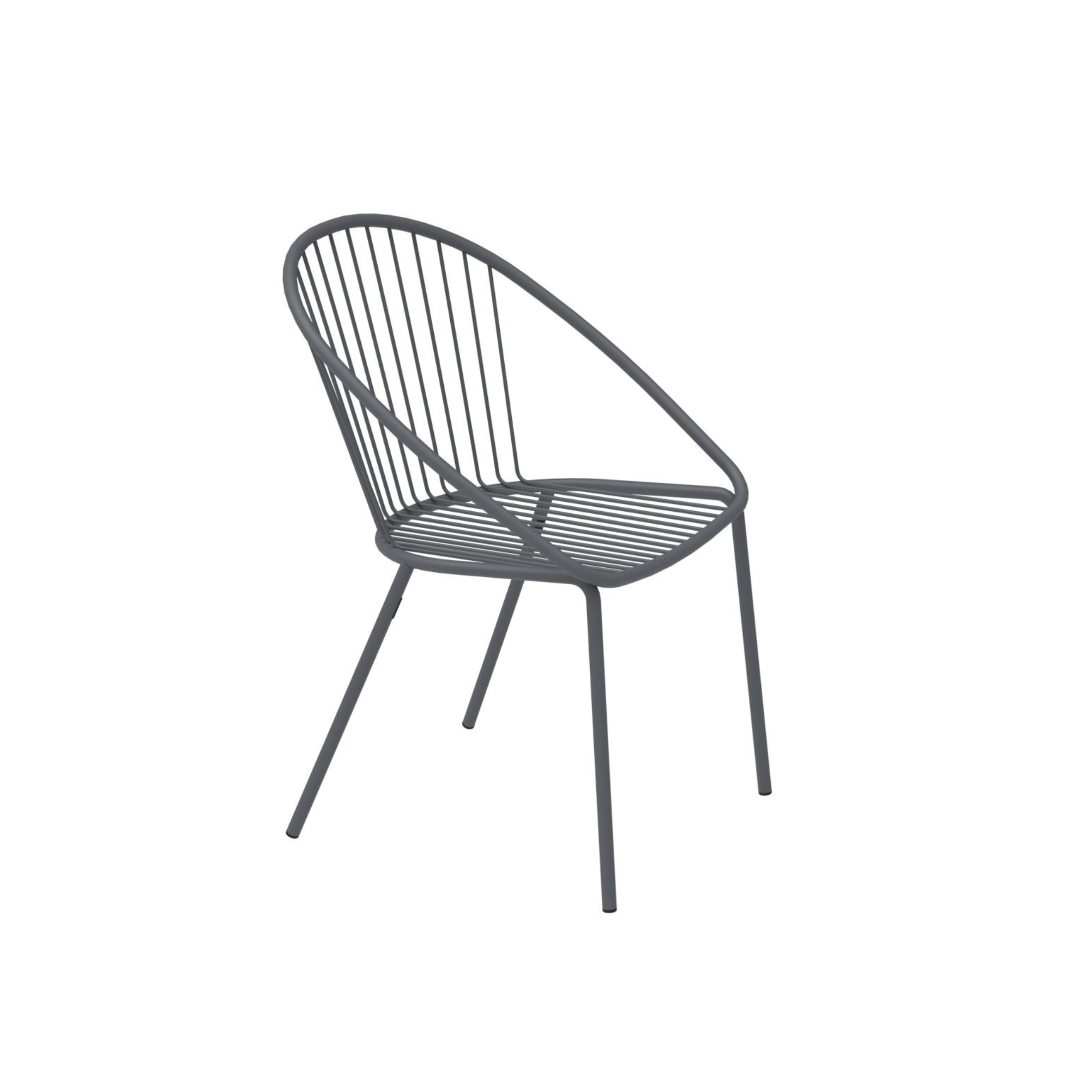 Fauteuil de jardin empilable "Aria5" en métal galvanisé 57x58 cm 83h