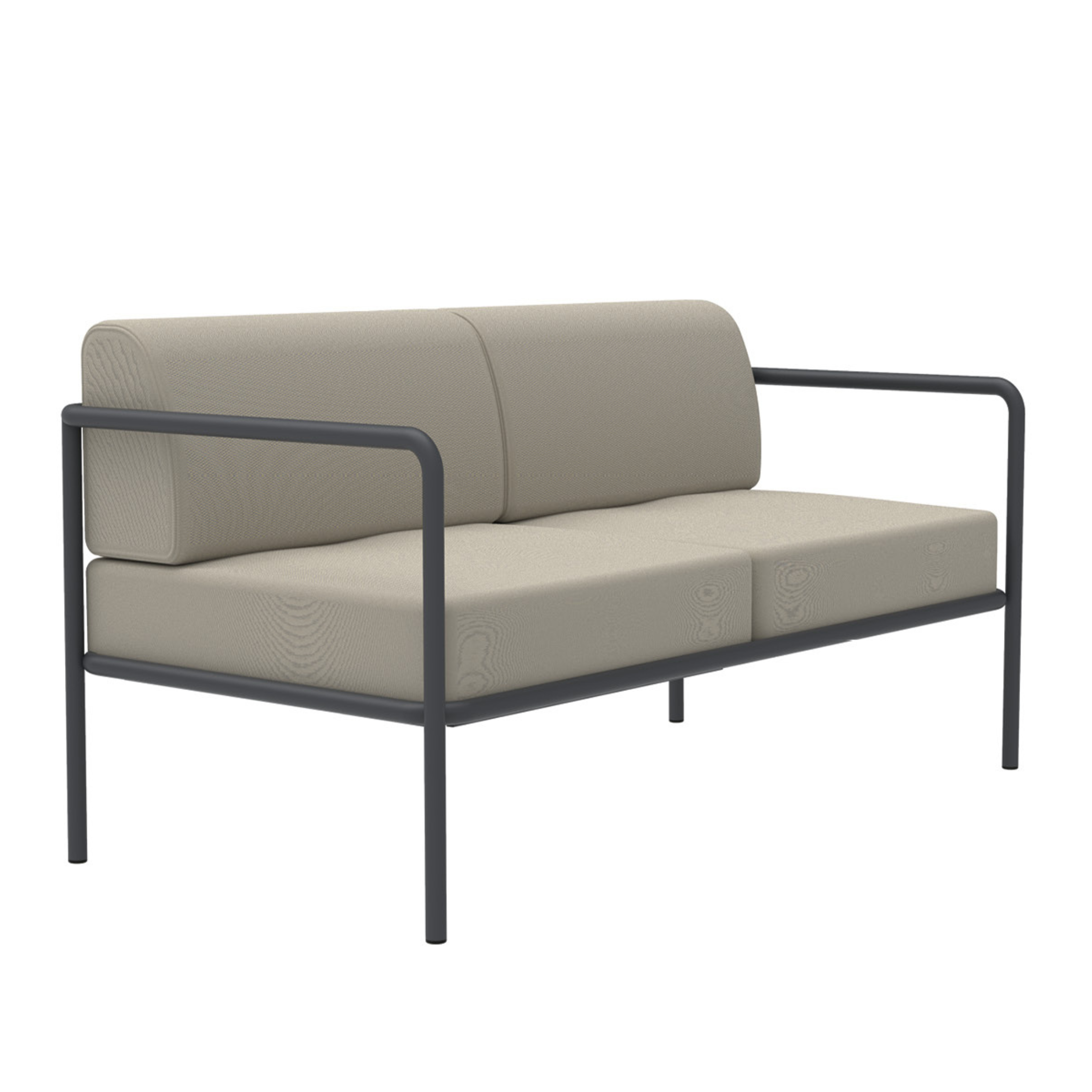 Canapé 2 places en métal "Miami" avec coussins de jardin 165x80 cm 83h