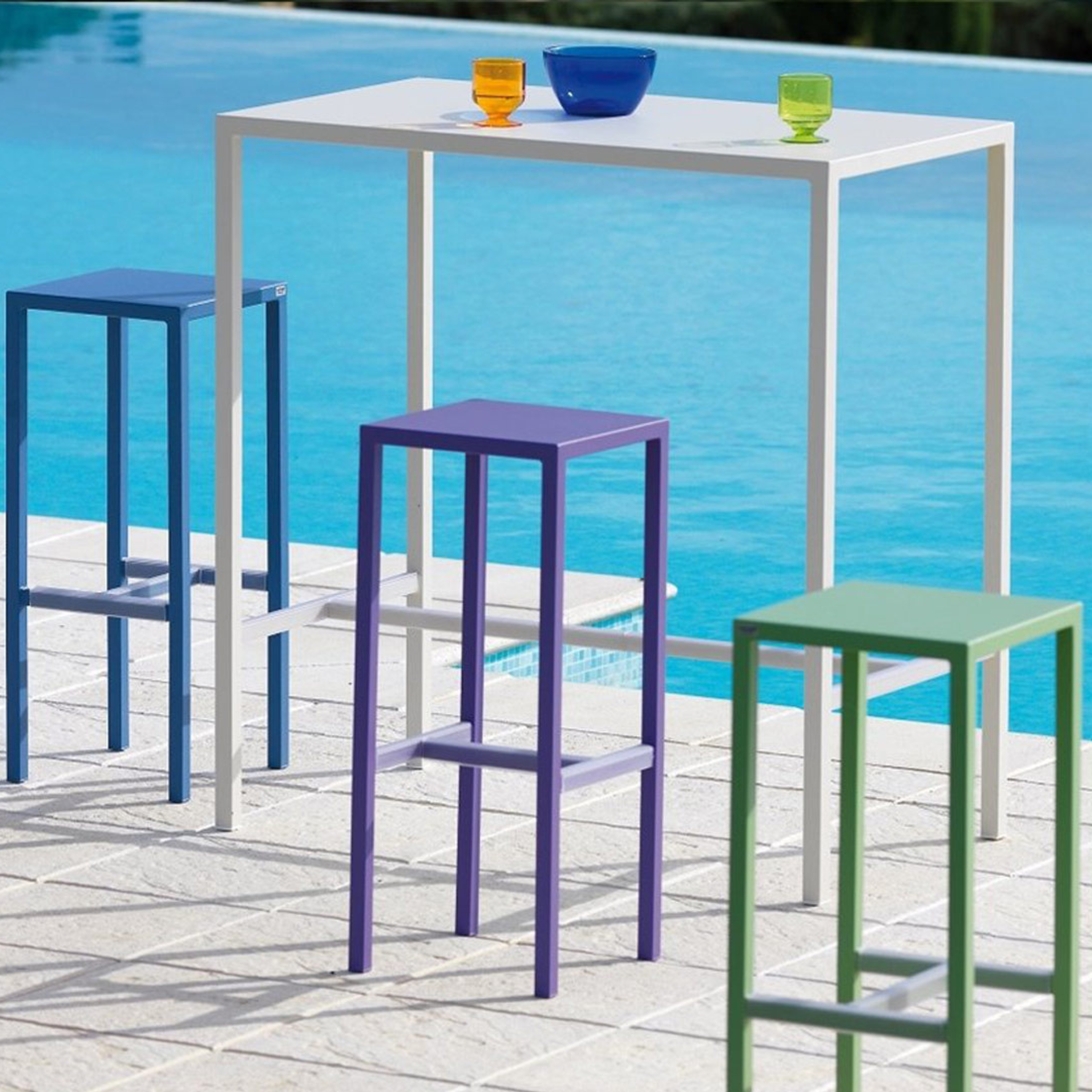 Tabouret de jardin en métal peint "Seaside" 32x32 cm 78h