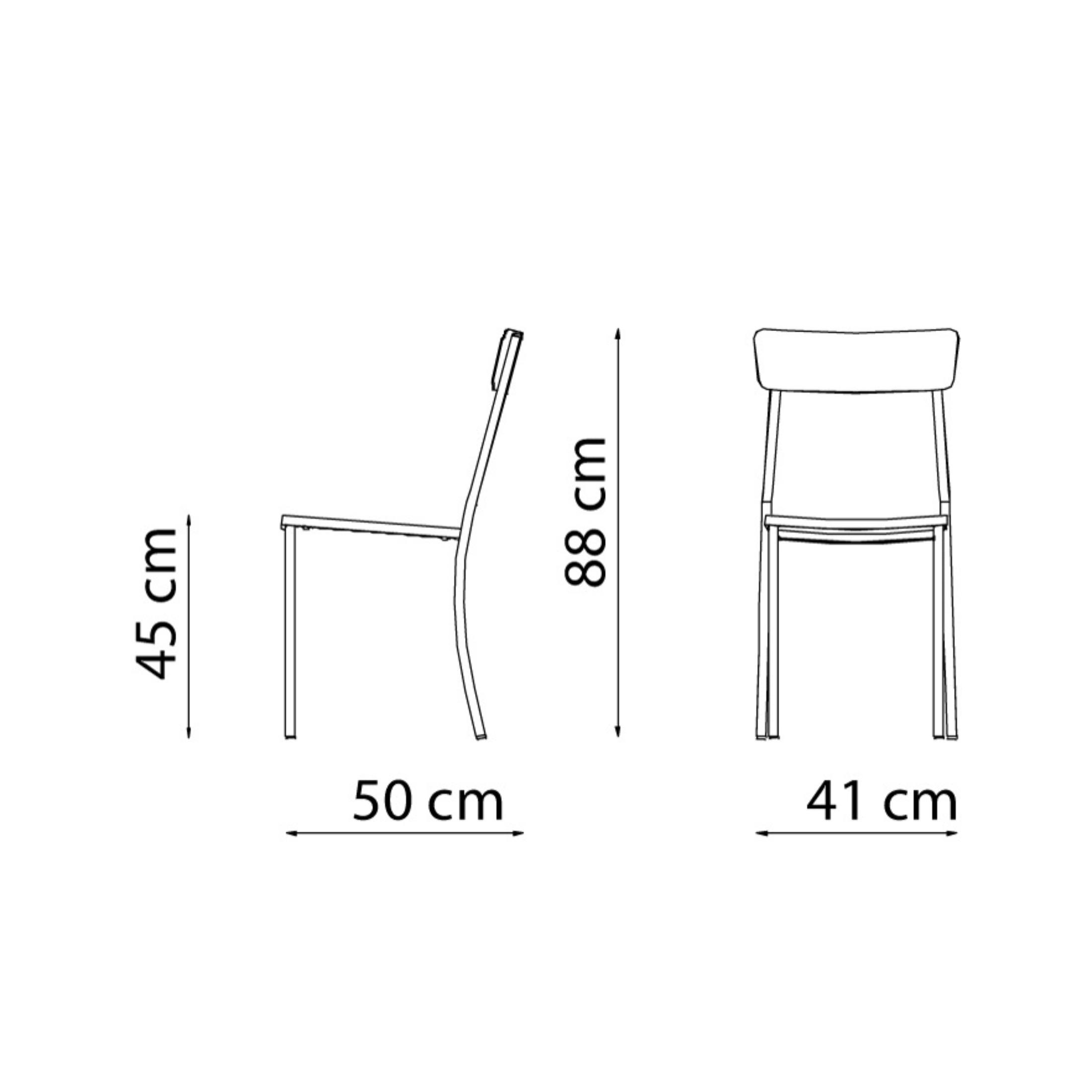 Chaise de jardin empilable "Mogan" en métal peint 47x52 cm 85h
