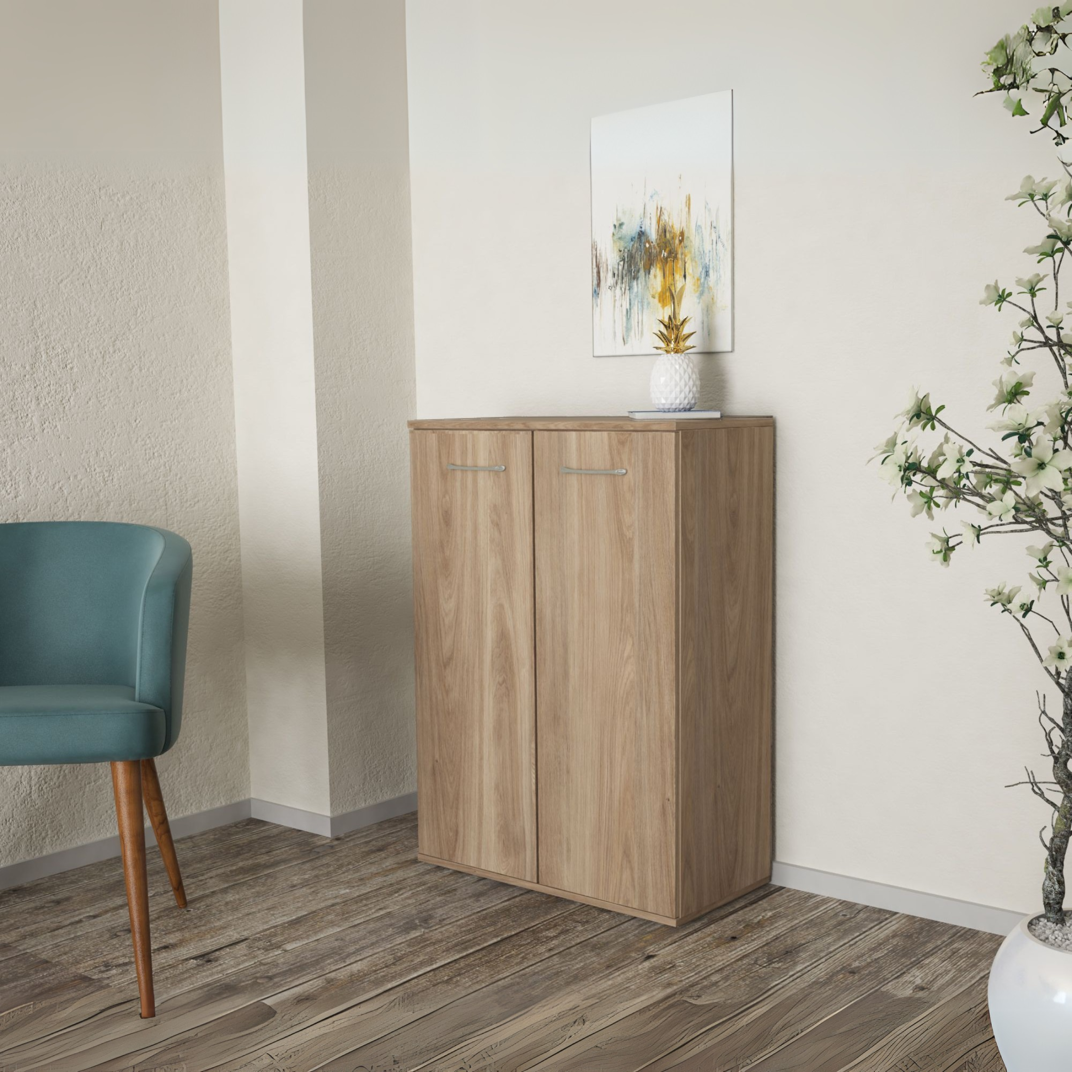 Mobile da soggiorno in legno "K105" 2 ante a battente cm 68x34 95h