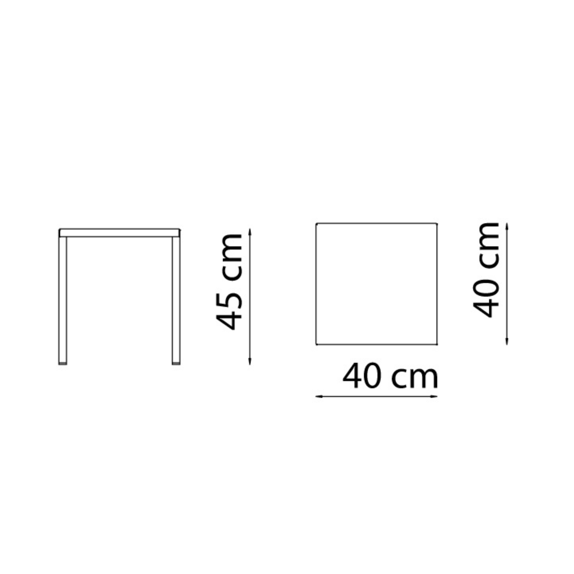 Tabouret bas en métal "Quatris", table basse de jardin