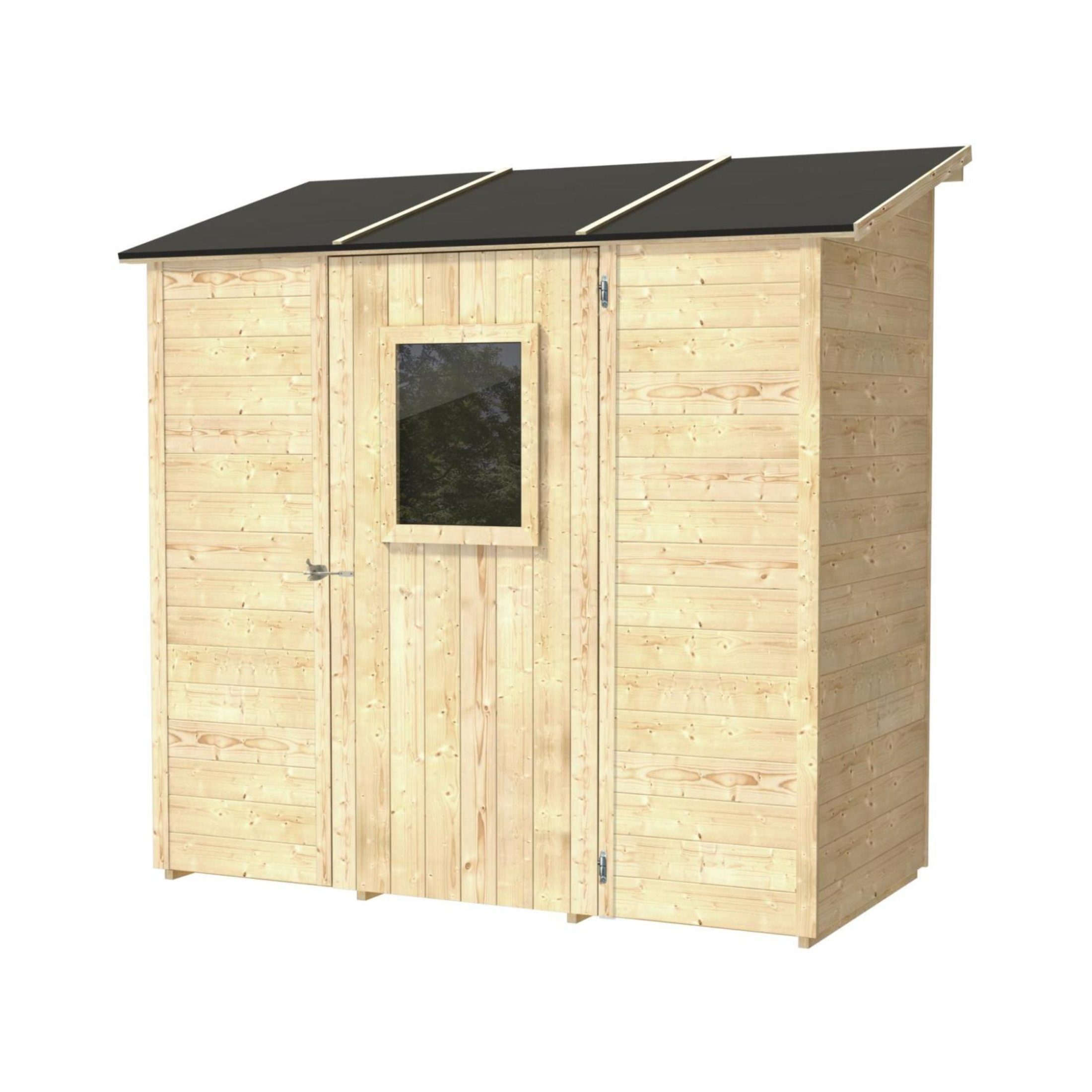 Abri de jardin en bois "Vaniglia Addossata" simple porte avec fenêtre 207x102 cm 222h