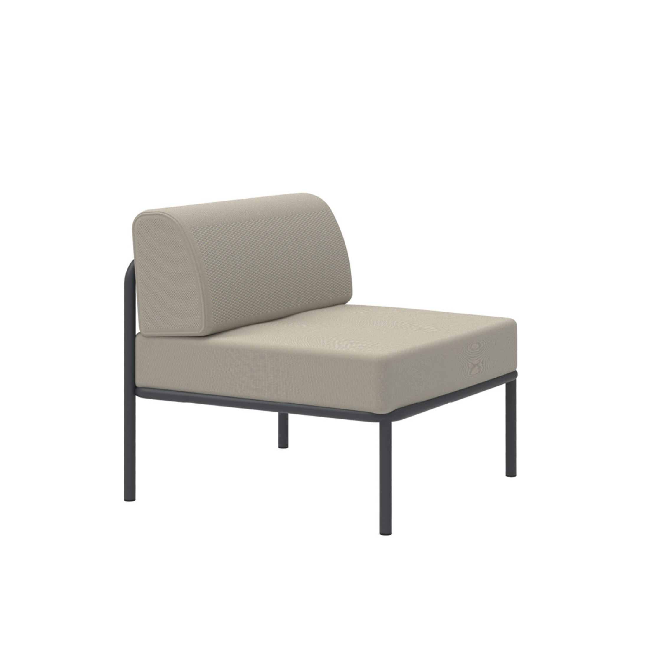 Módulo sofá individual "Miami" metálico con cojines 80x80 cm 83h