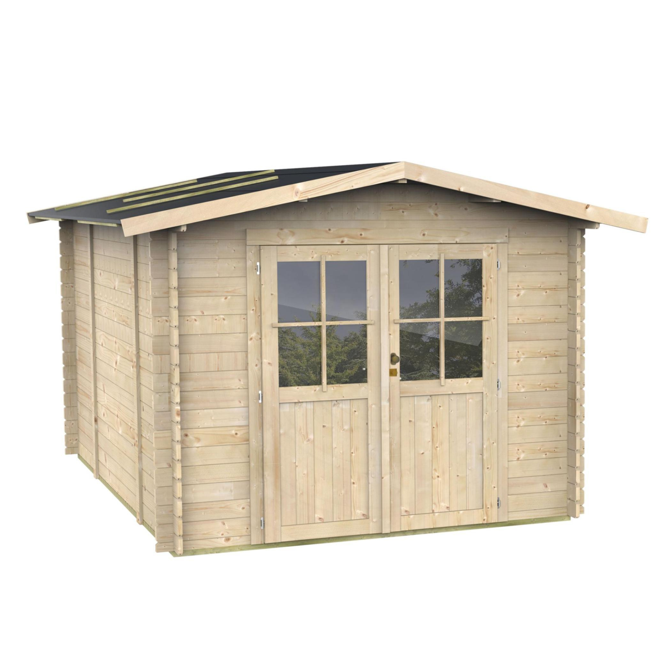 Abri de jardin en bois "Opéra" 215x250 cm 207h porte double vitrage