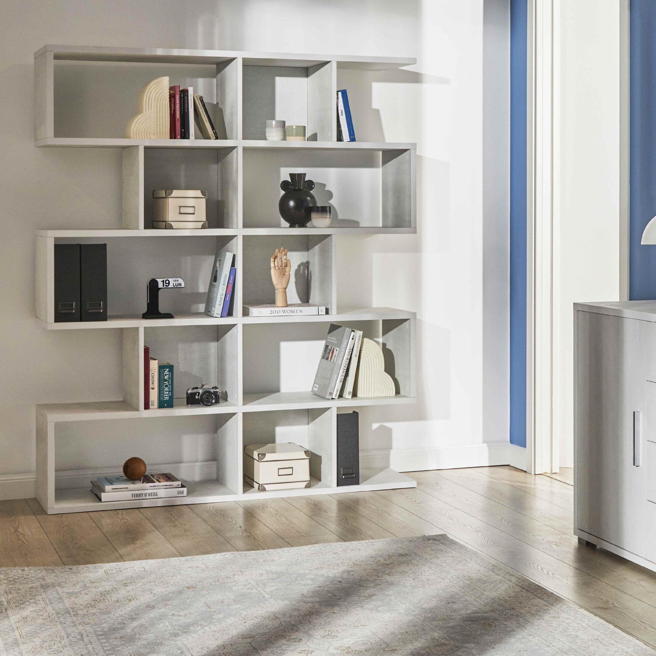 Librería modular divisoria moderna con 5 estantes "Talento" 150x37 cm 178h