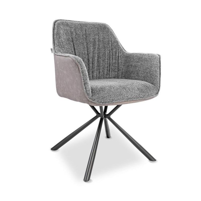 Set di sedie da pranzo "Aseat" imbottite in tessuto ed ecopelle con gambe in metallo cm 60,5x62 82h