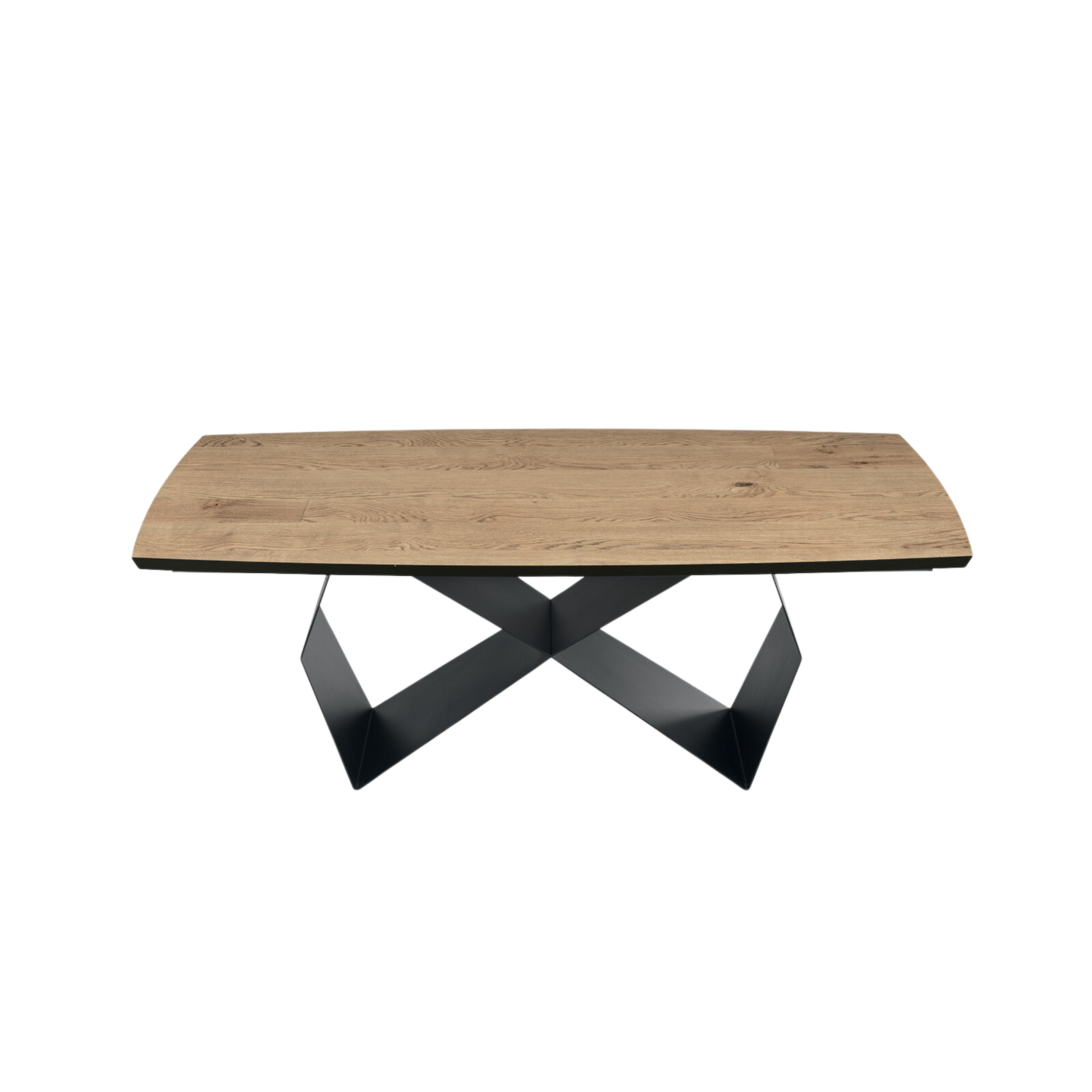 Tavolo fisso da pranzo "Reina" con base in metallo e piano in rovere cm 200x100 75h