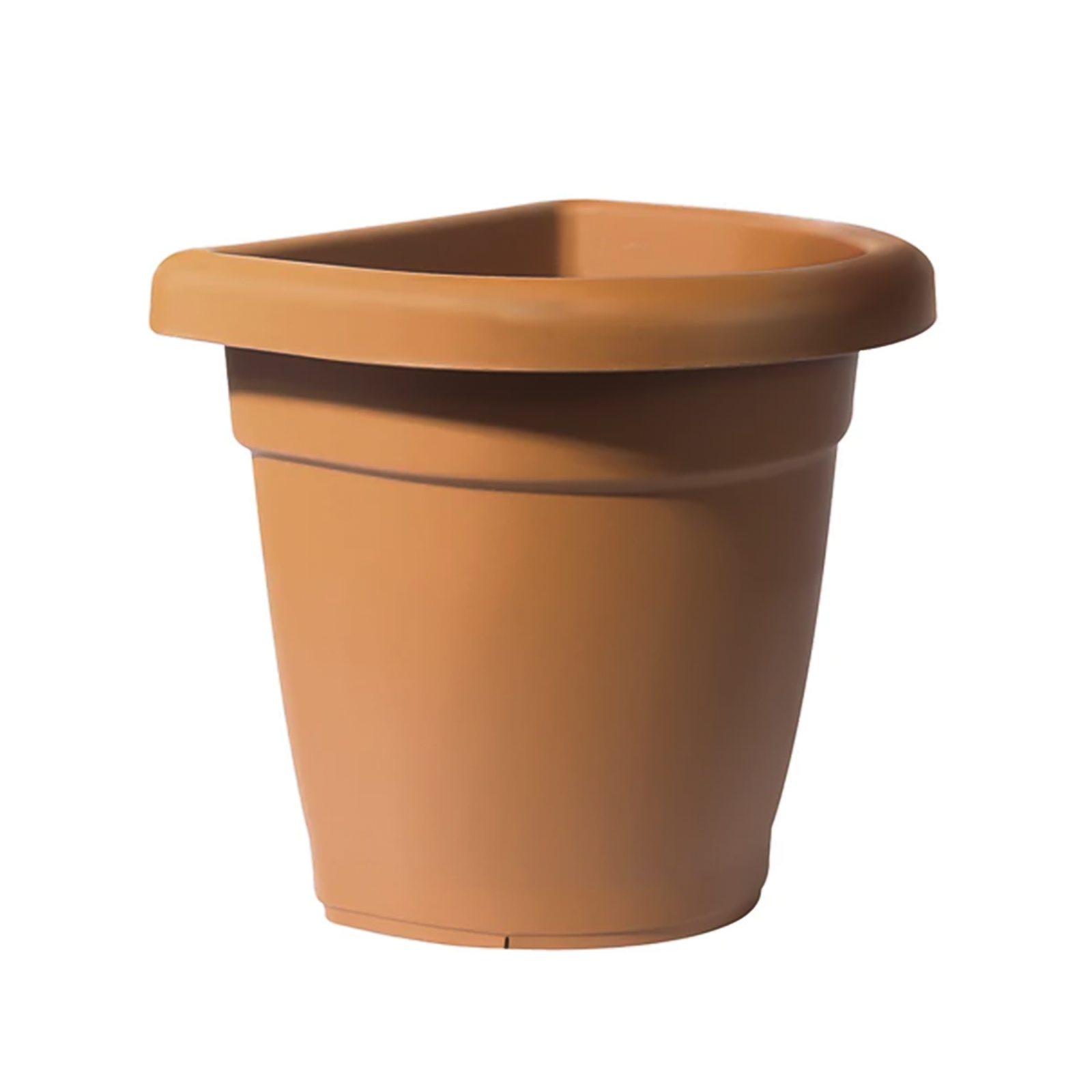 Vase d'angle et soucoupe d'angle en plastique Ulisse terre cuite pour extérieur 45x37 cm 40h