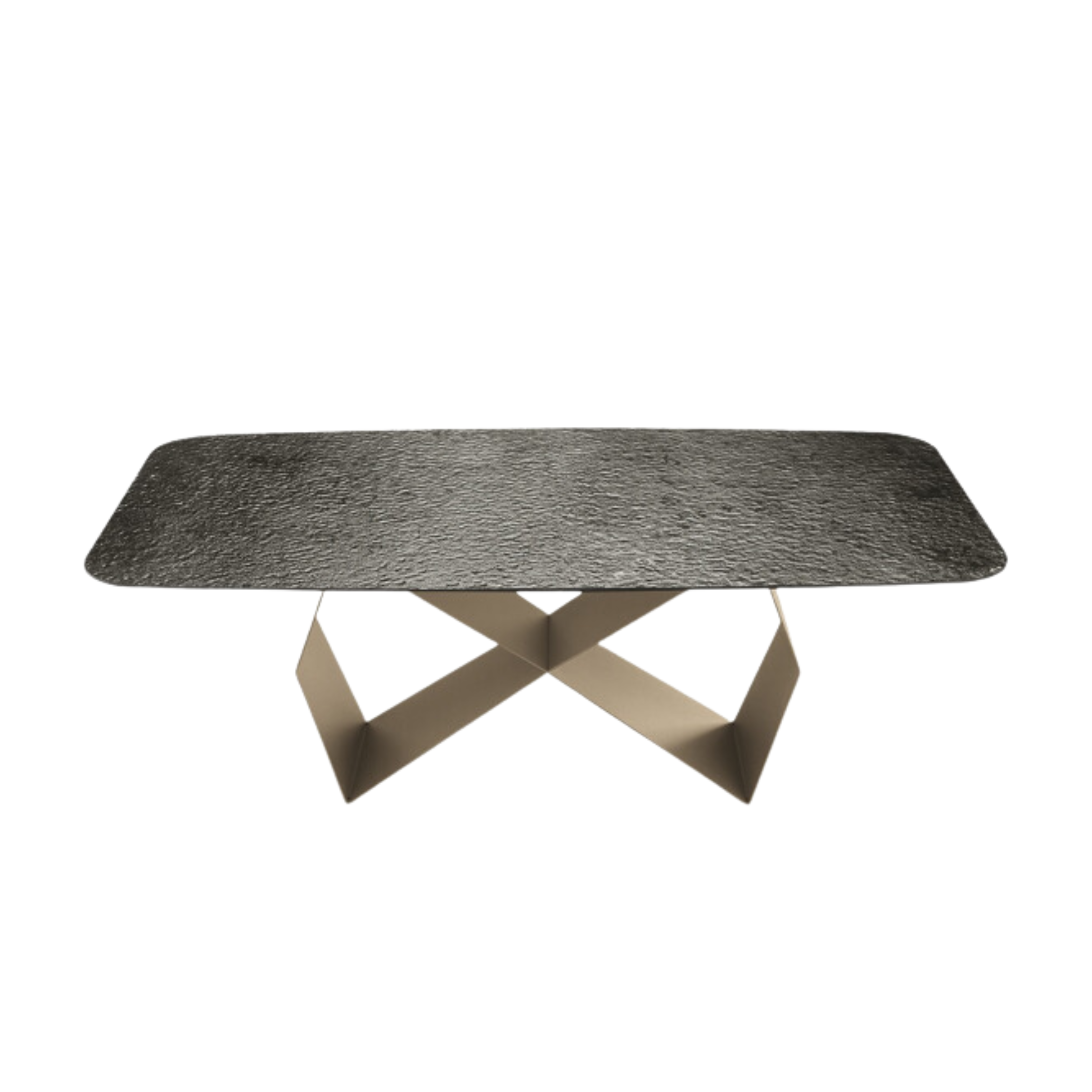 Tavolo fisso moderno "Karlito" con base in metallo verniciato cm 210x110 75h