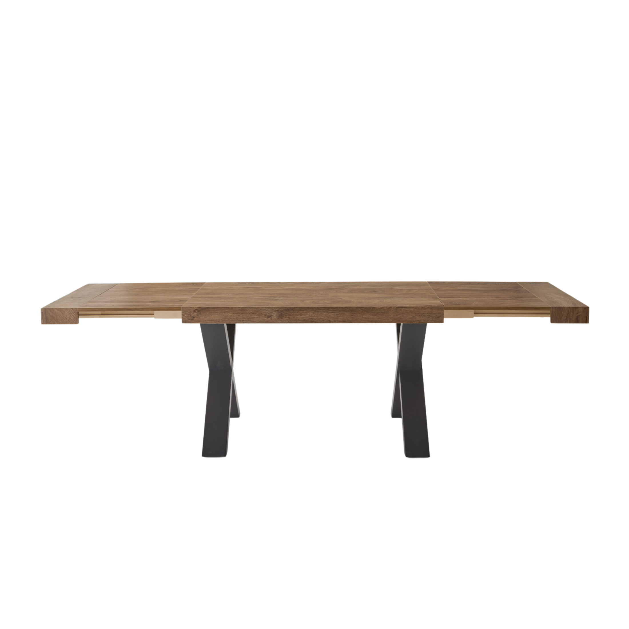 Tavolo allungabile da pranzo "Barton" con allunghe in laminato effetto legno cm 160/260x90 76h