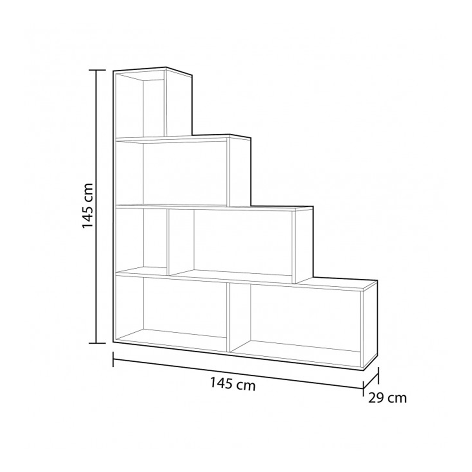 Libreria moderna Klum Canadian Rovere a 6 ripiani da soggiorno