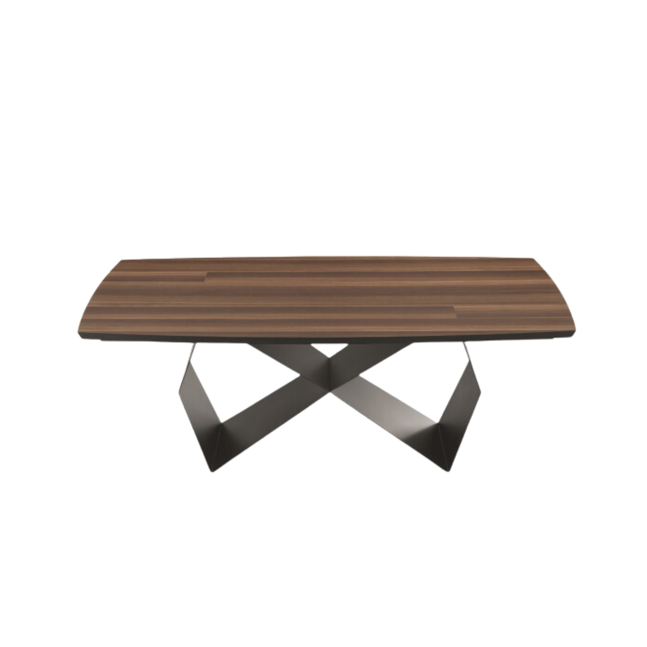 Tavolo fisso da pranzo "Reina" con base in metallo e piano in rovere cm 200x100 75h