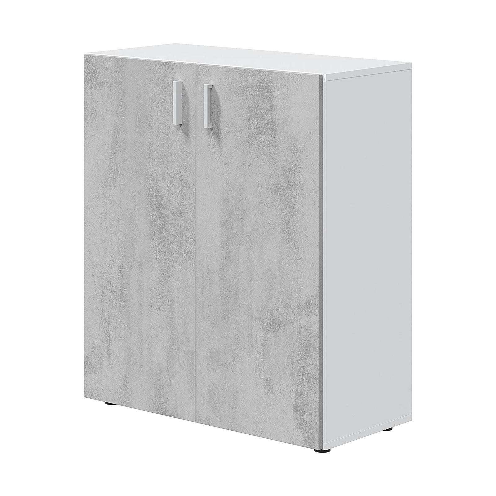 Set armadio alto o basso Multiusos in truciolare finitura cemento mobile per lavanderia