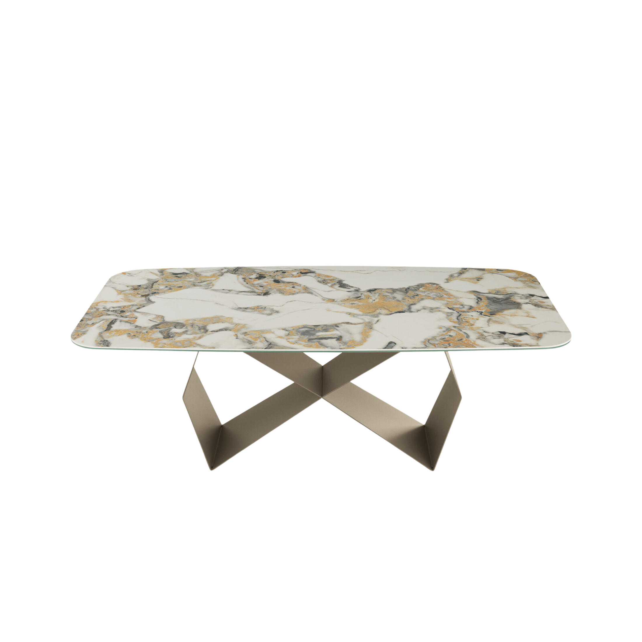 Tavolo fisso moderno "Karlito" con base in metallo verniciato cm 210x110 75h