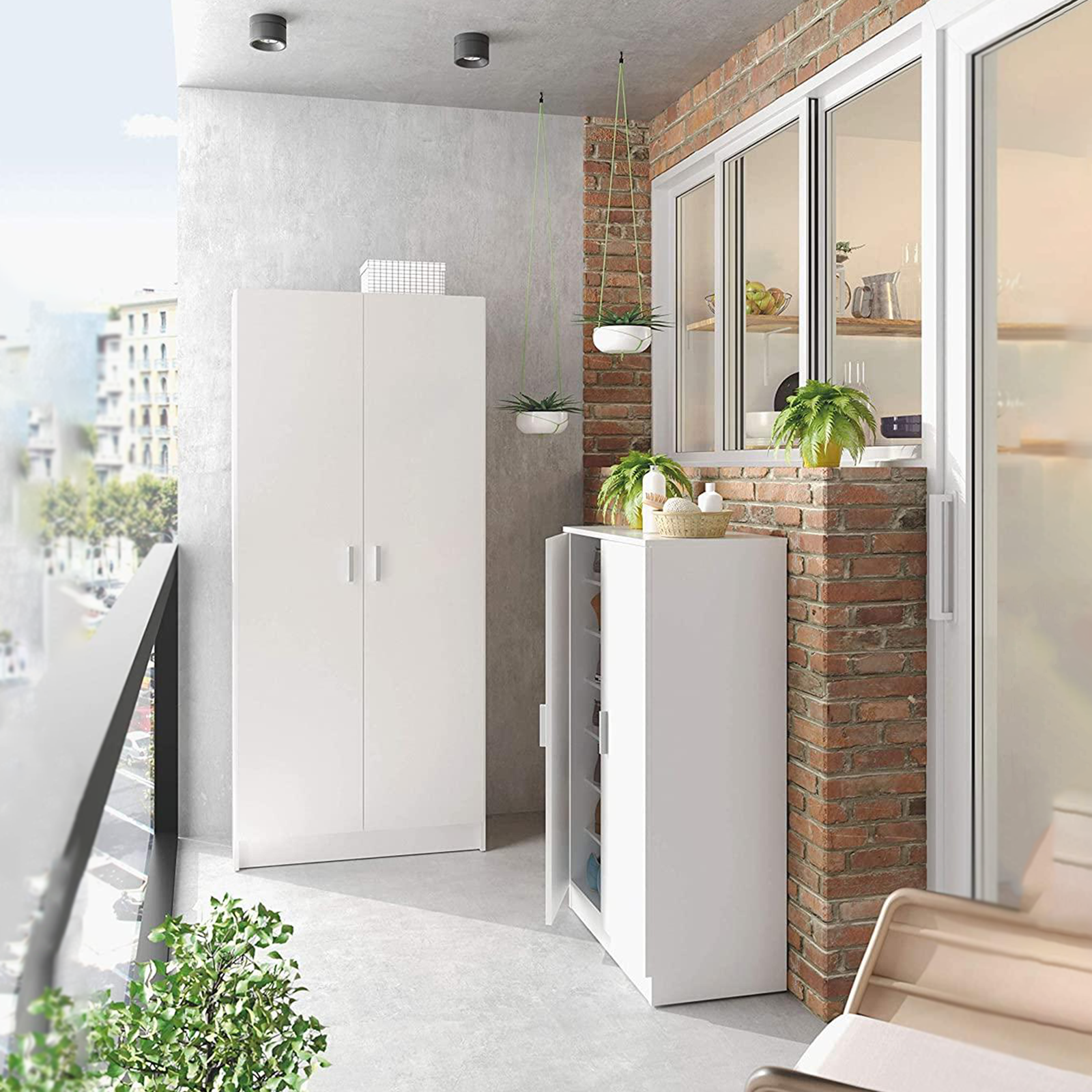 Armadio multiuso bianco tuttopiani o portascope Multiusos mobile in truciolato