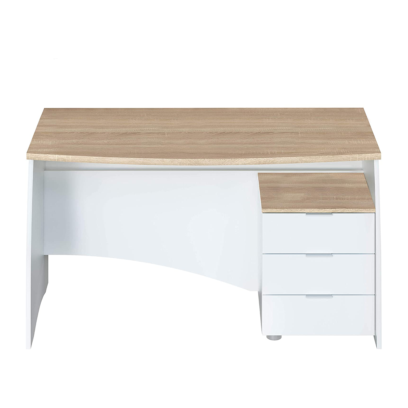 Scrivania in truciolare rovere Estil con cassettiera a 3 cassetti cm 136x67 74h