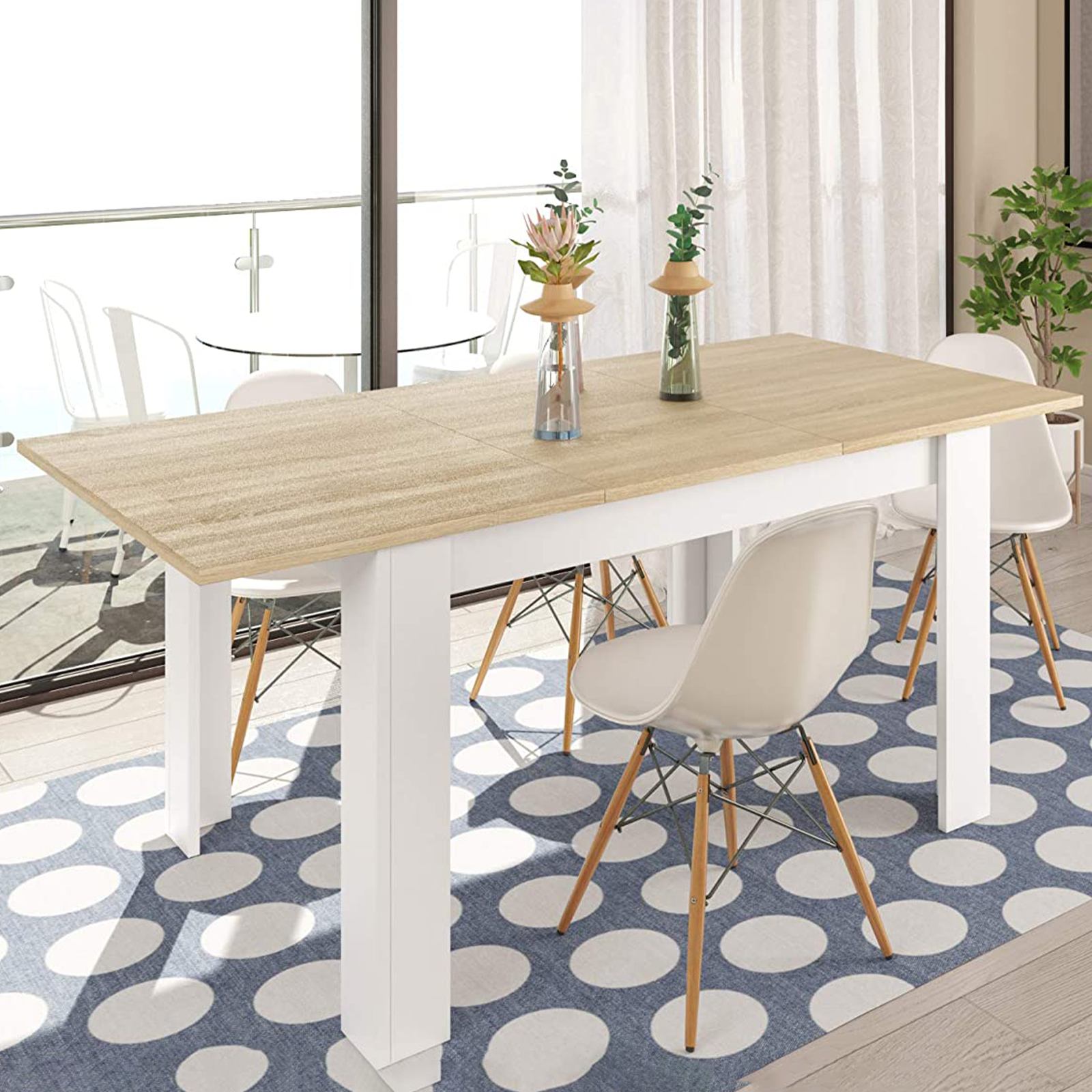 Tavolo da pranzo Kendra estensibile rettangolare in truciolato cm 190x90 78h