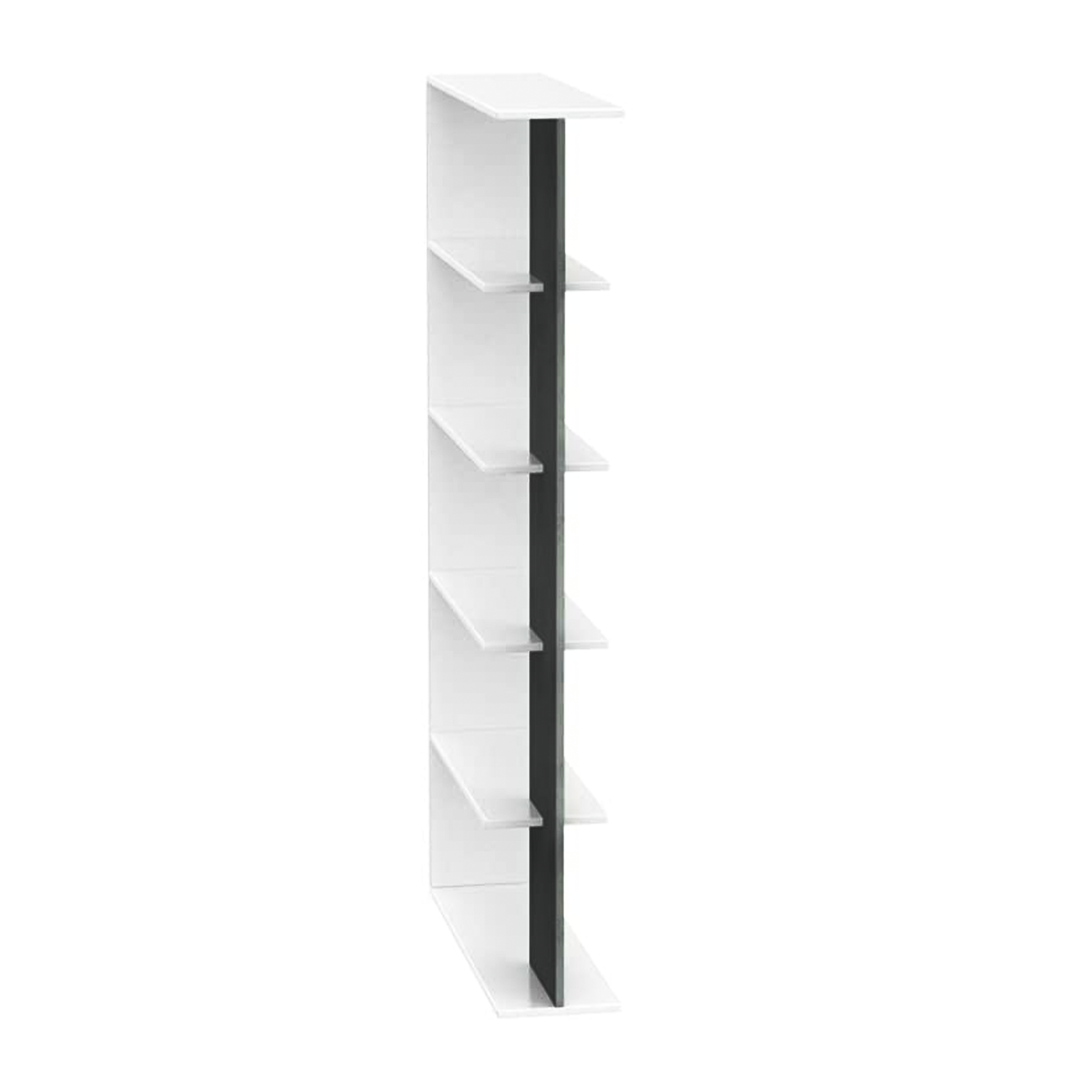 Libreria alta a giorno Alida con 5 ripiani in truciolato cm 90x25 180h
