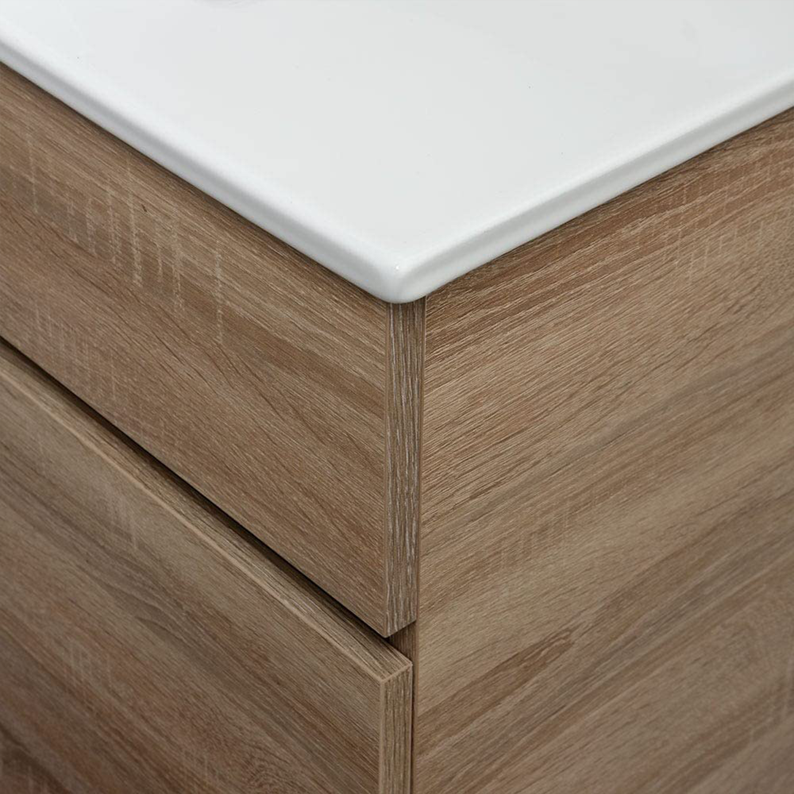 Mobile da bagno sospeso "Bogotà" con lavabo in ceramica cassettiera e specchio led