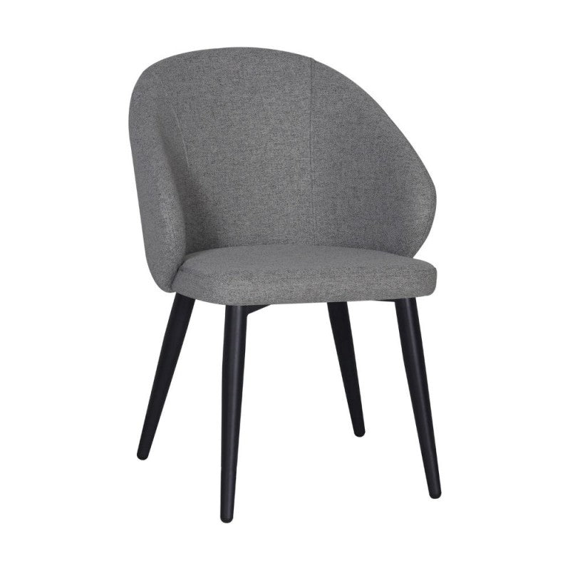 Set di sedie da pranzo "Patya" imbottite in tessuto con gambe in metallo nere cm 56x61 82h