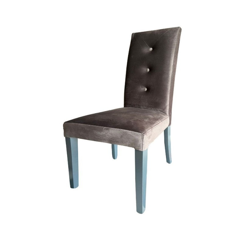 Set di sedie da pranzo "Montecarlo" imbottite in velluto con 3 bottoni cm 47x46 101h