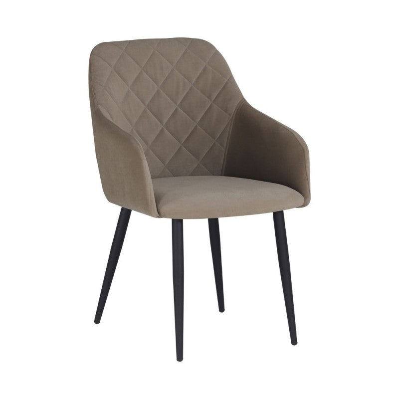 Set di sedie da pranzo "Rarra" imbottite in tessuto con gambe in metallo nere cm 59x60 85h