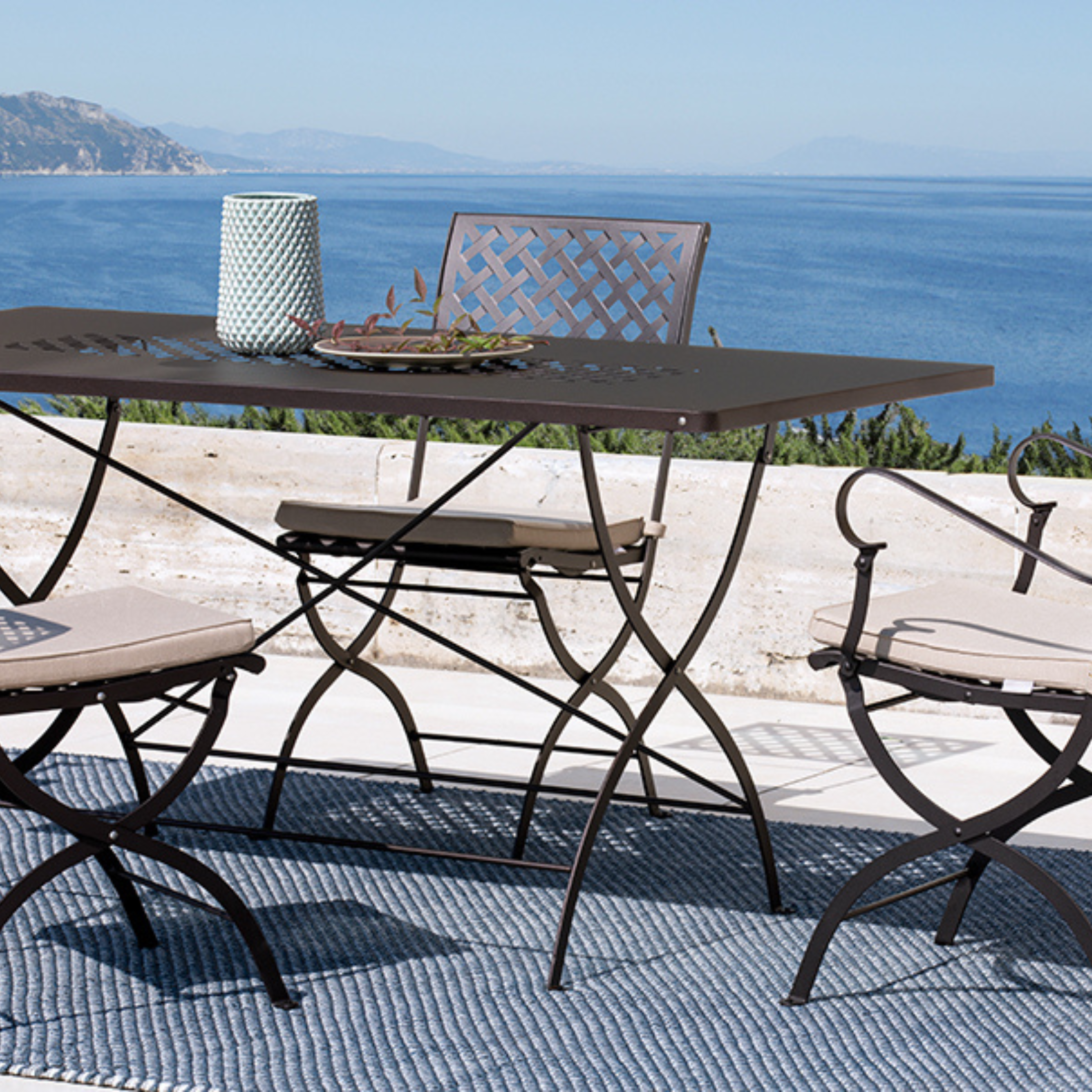 Set di sedie pieghevoli moderne in metallo "Springtime" da giardino cm 45x56 90h
