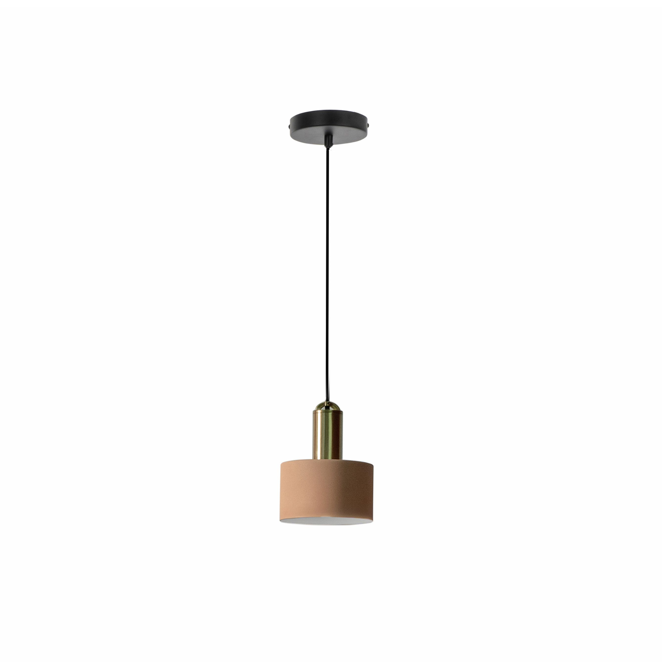 Lampada a sospensione tonda "Mizar" in ottone rosa opaco cm 13x13 150h