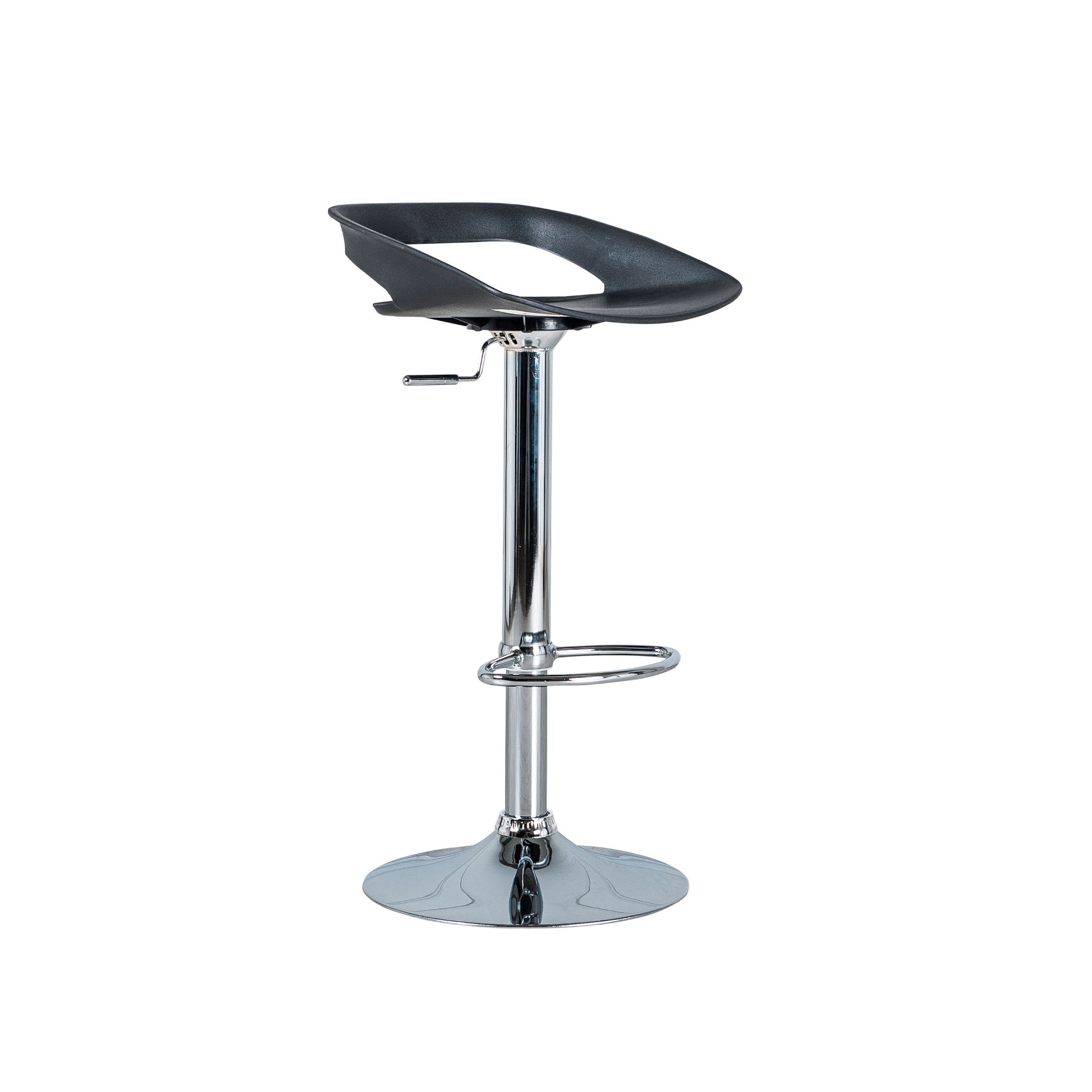 Tabouret haut "Glen" en polypropylène vérin à gaz repose-pieds 40x40 cm 69h
